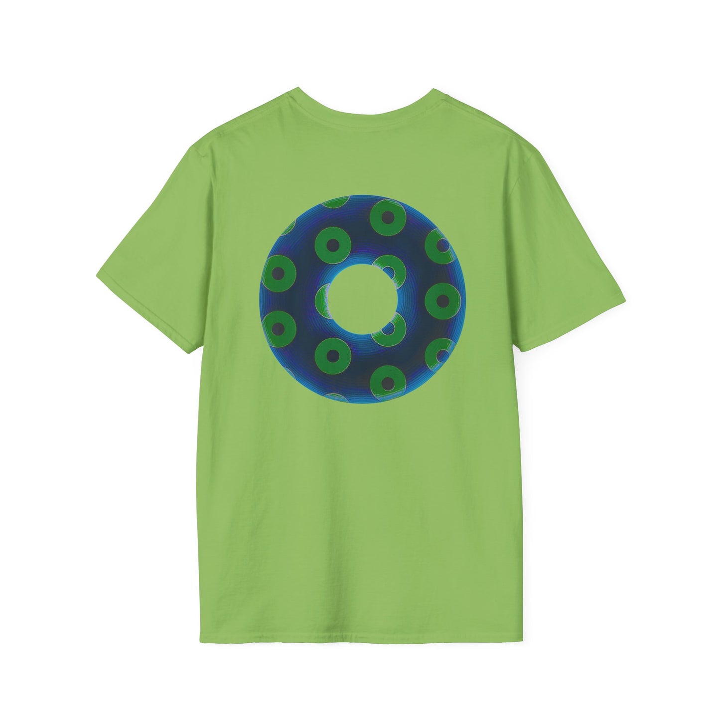 Plain Donuts/Unisex Soft-Style - "Plain Blimpy Paradoxical Donuts" - dark blue/lime green donuts