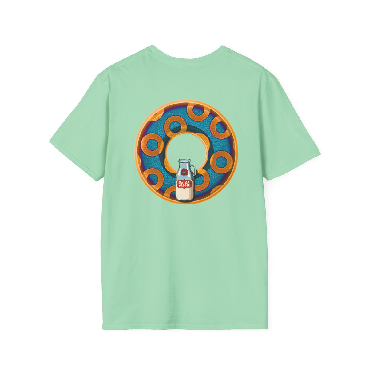 Classic Donut Tee - Unisex Soft-Style - "Wooked Cream - YEMSG Donut " -blue/orange rustic paradox donut - variant 4