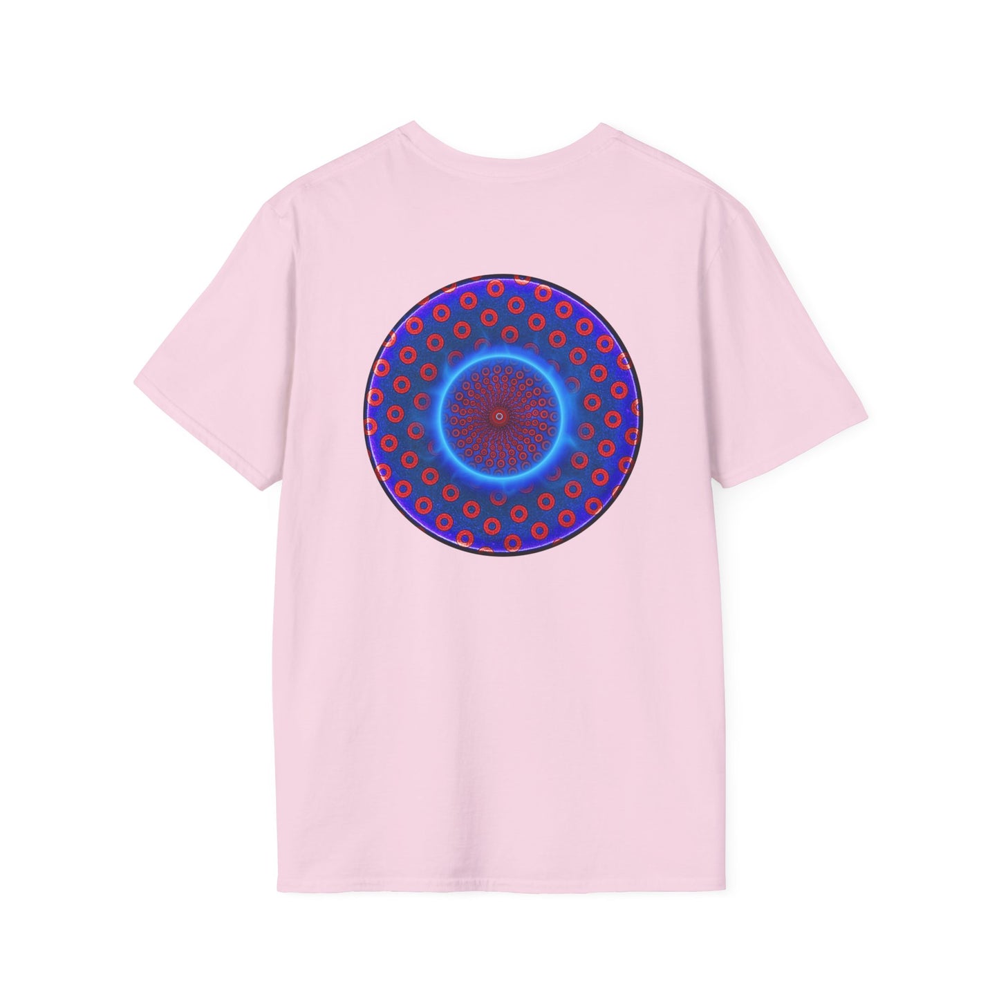 Classic Donut Tee - Unisex Soft-Style - "Donut Vortex" - blue/red electric paradox donut