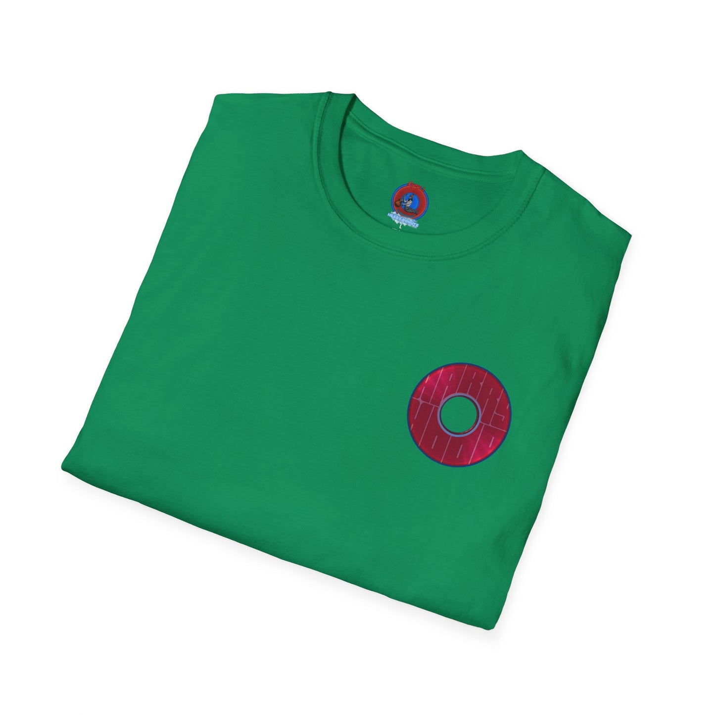 Classic Donut Tee - Unisex Soft-Style - "Harry Left His Donut Shirt" - series 1.0  - variant 1 - red/magenta donut - w/hole