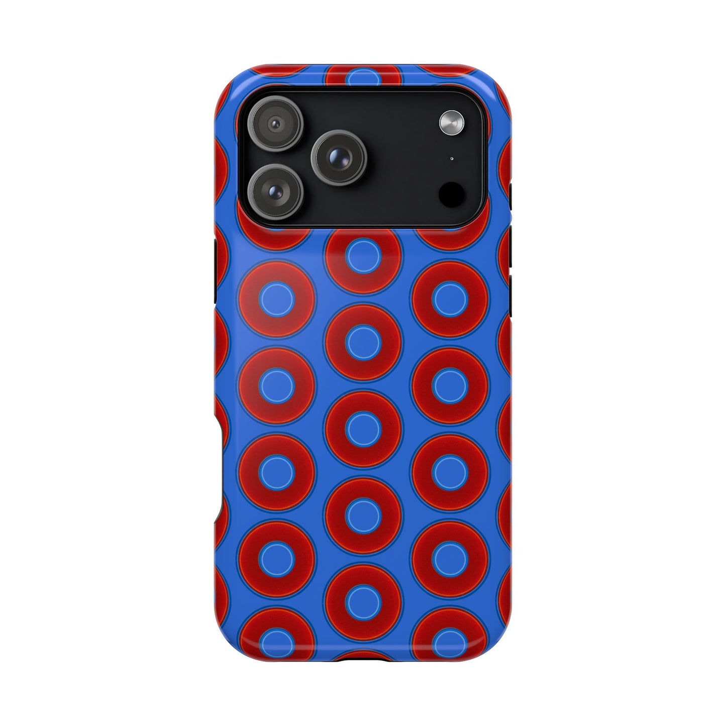 Magnetic Tough Donut Case - red vivid donut print w/medium royal blue background