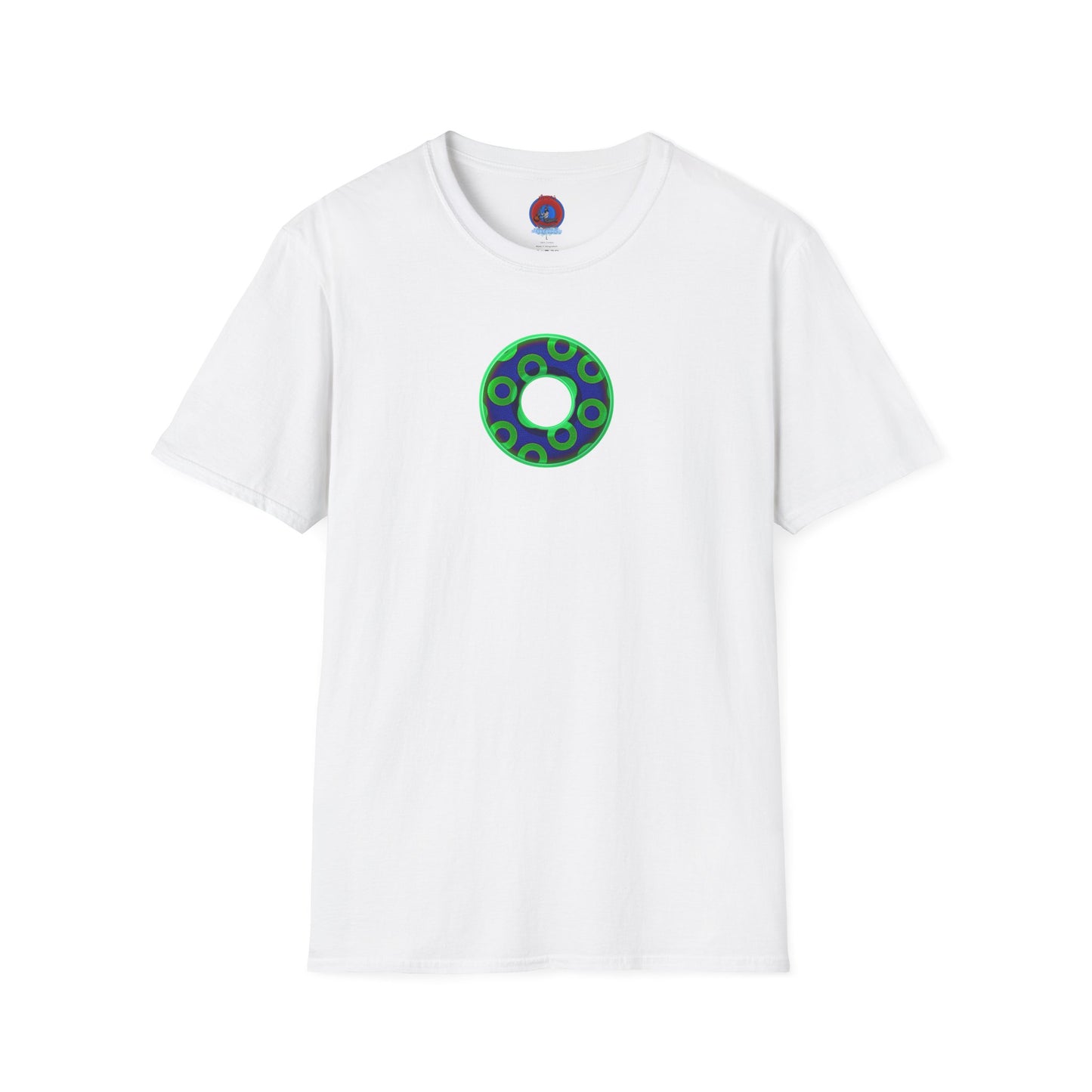 Plain Donuts/Unisex Soft-Style - "Plain Rustic Paradoxical Donuts" - light green/dark blue donuts