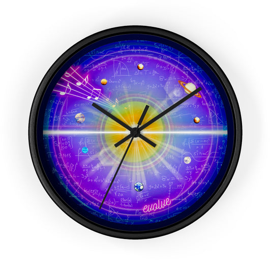 Lumpy Wall Clock - "The Quite Profound Donut" - purple/blue vivid donut w/dark navy background