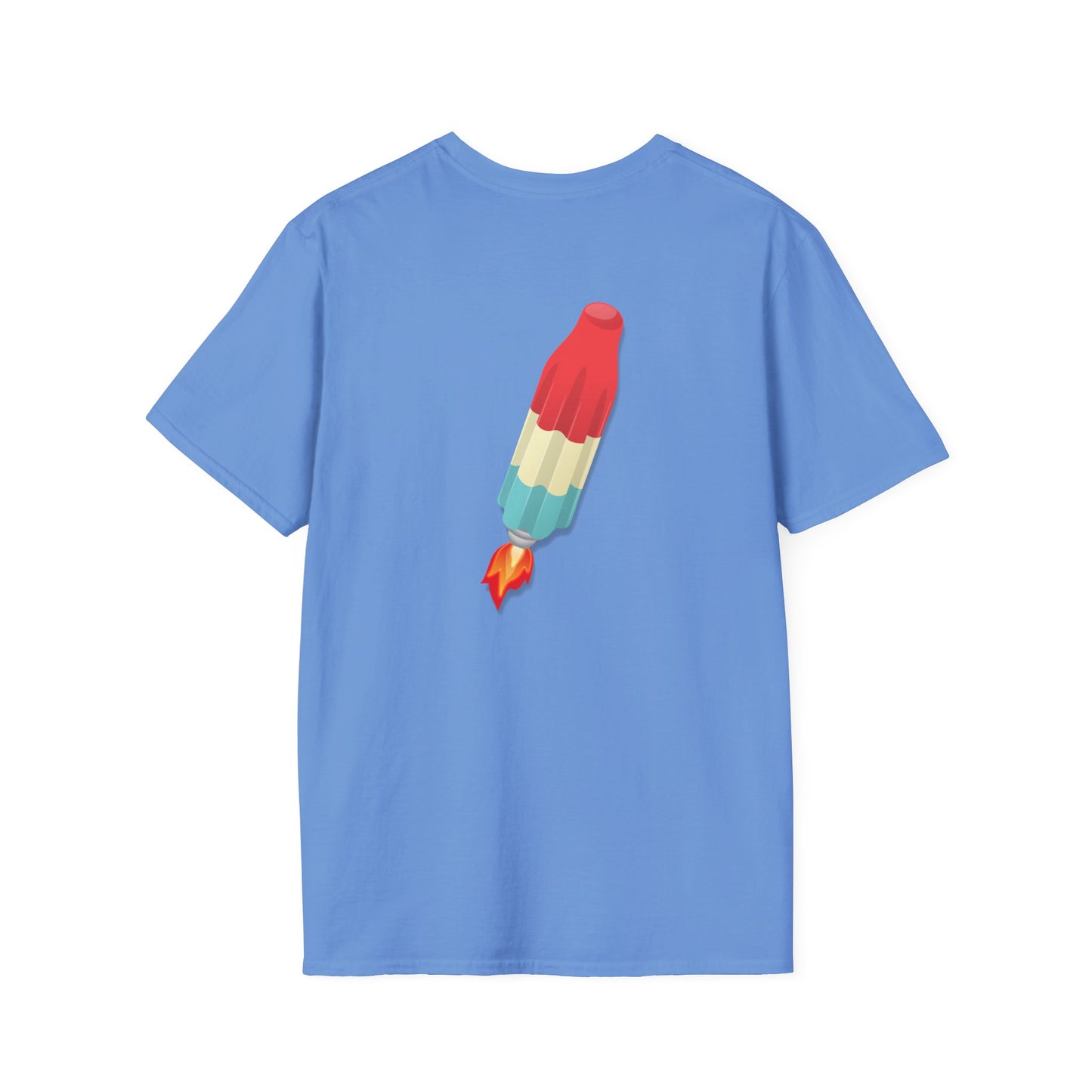 Classic Donut Tee - Unisex Soft-Style - "Blow this Popsicle Stand" - red/blue/cream - bomb pop