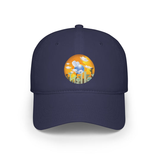 Lumpy Donut Baseball Cap - "The Golden Age of Donut Caps" - golden symmetrical donut w/