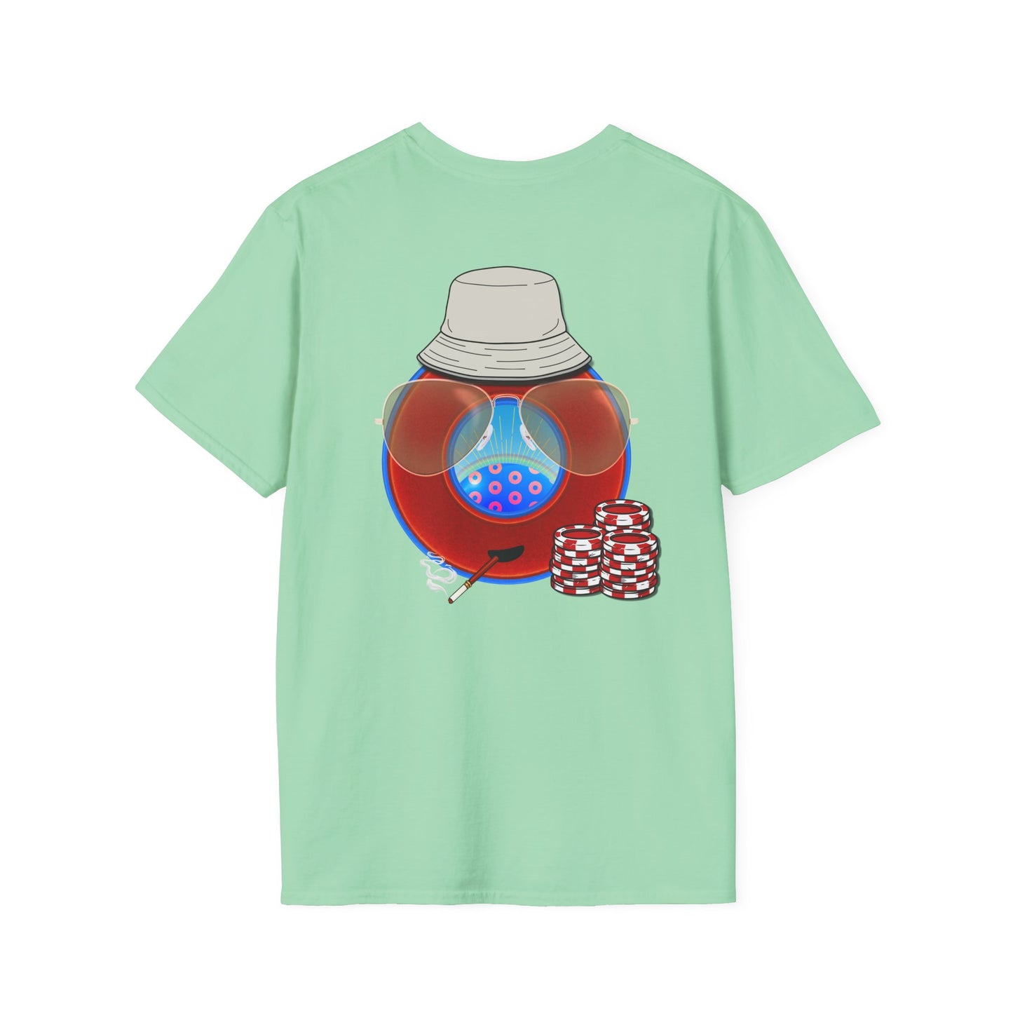 Classic Donut Tee - Unisex Soft-Style - "Gonzo Donut - Fear and Loathing in Gamehendge" - vivid red donut