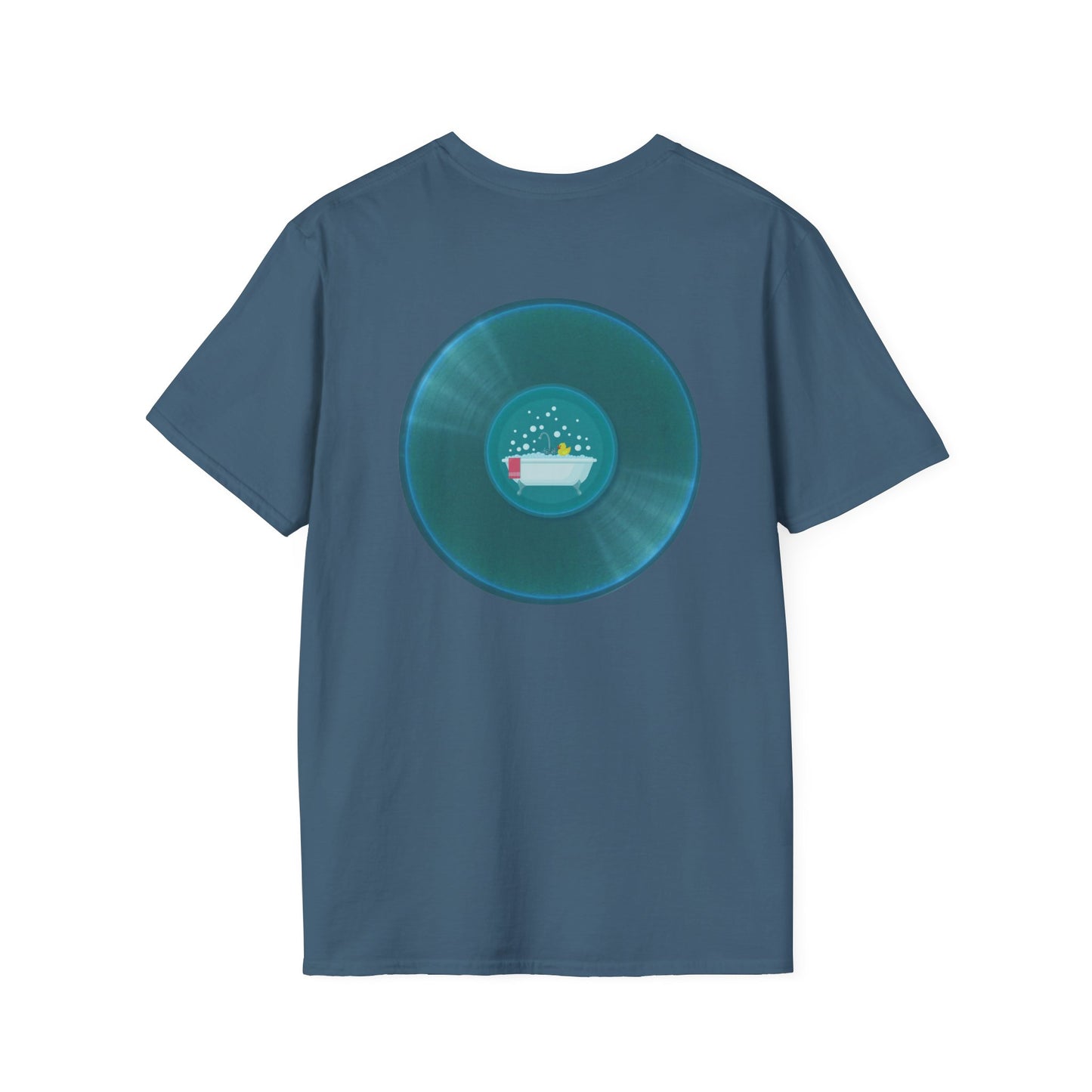Classic Donut Tee - Unisex Soft-Style - "Bathtub Fun" - dark aquamarine donut
