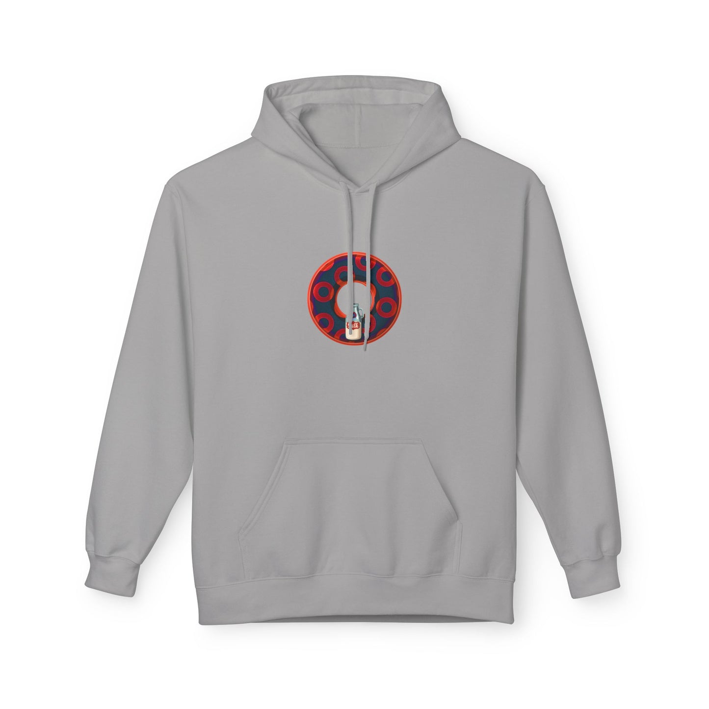 Fleece Harry Hoodies [Midweight Soft-style] - "Wooked Cream Dairy - YEMSG Donut" - navy blue/red rustic paradox donut - variant 3