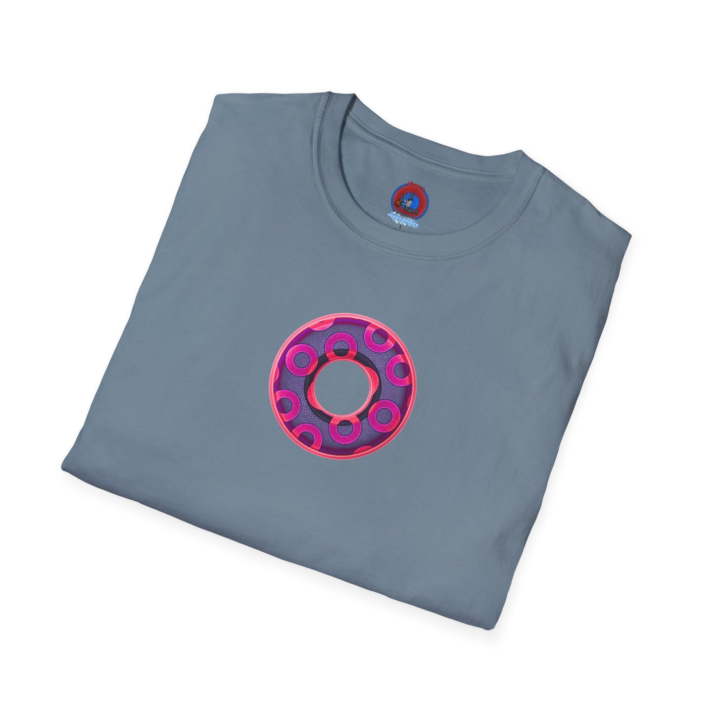Plain Donuts/Unisex Soft-Style - "Plain Rustic Paradoxical Donuts" - magenta/dark purple donuts