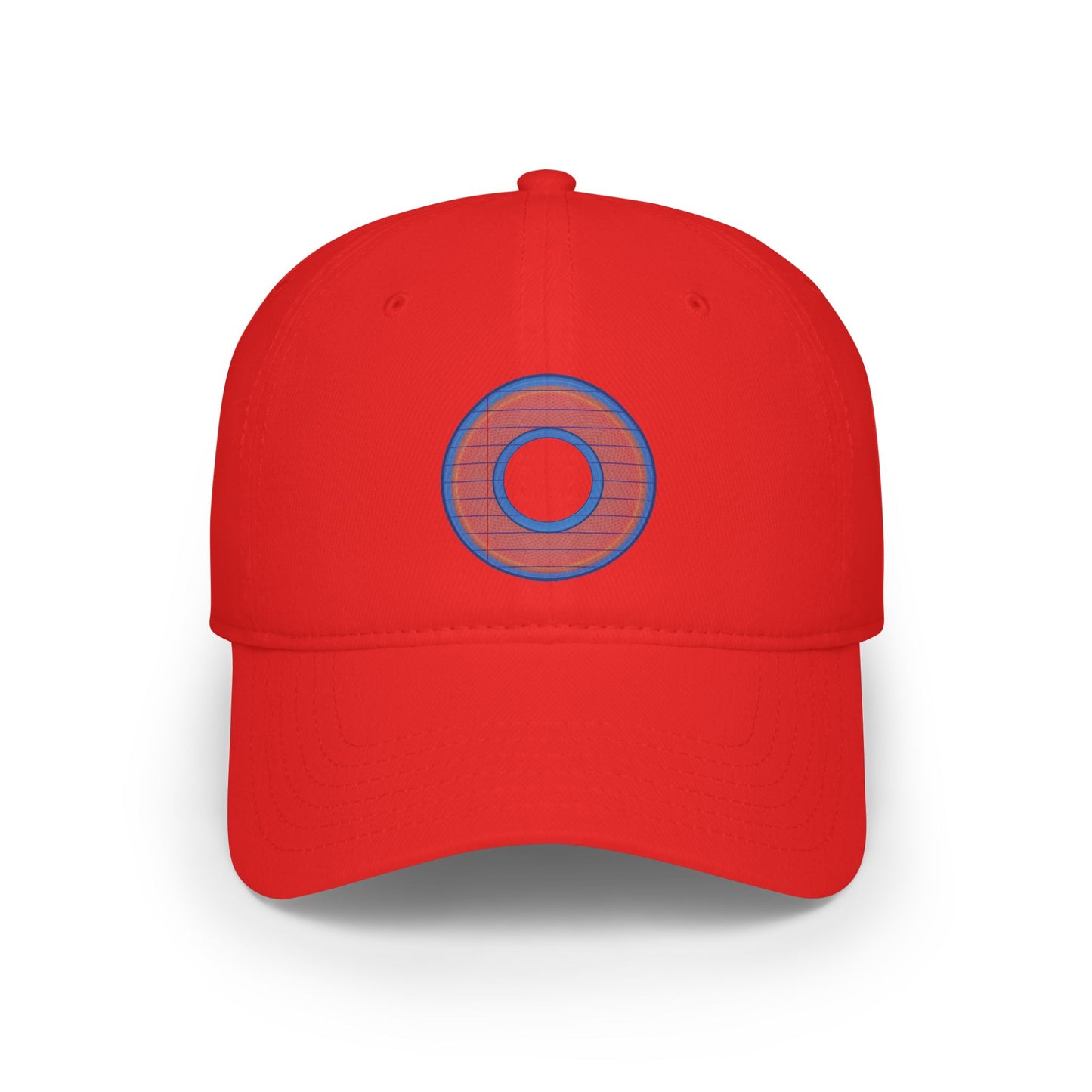 Lumpy Donut Baseball Cap - "Tasty Donut Cap" - variant 3 - red rustic donut w/