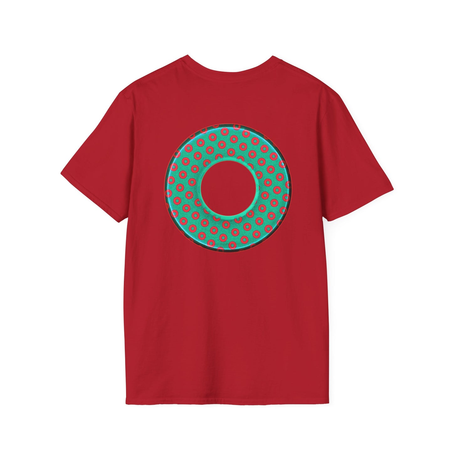 Plain Donuts/Unisex Soft-Style - "Plain Electric Paradoxical Donuts" - light green/red donuts