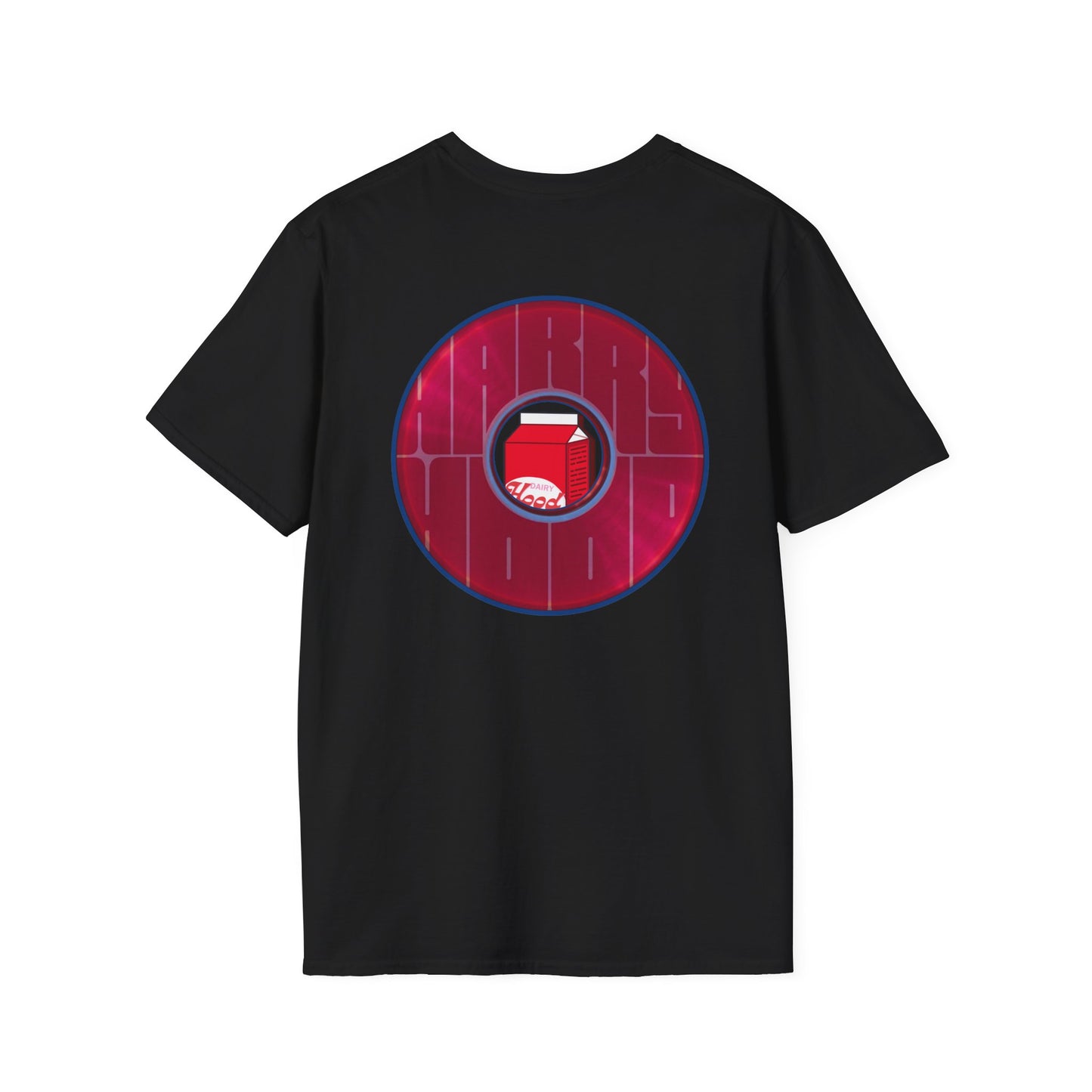 Classic Donut Tee - Unisex Soft-Style - "Harry Left His Shirt" - series 1.0  - variant 3 - red/magenta donut - w/milk