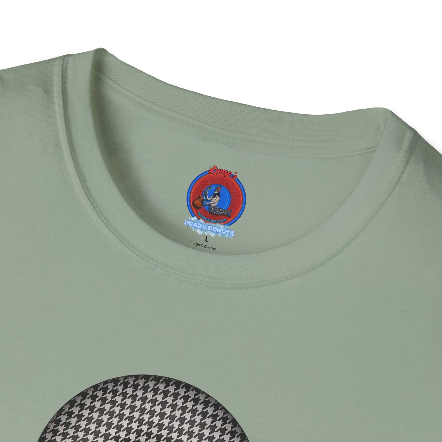 Classic Donut Tee - Unisex Soft-Style - "Ricky's High Phasion Trailer Park Donut" - houndstooth donut