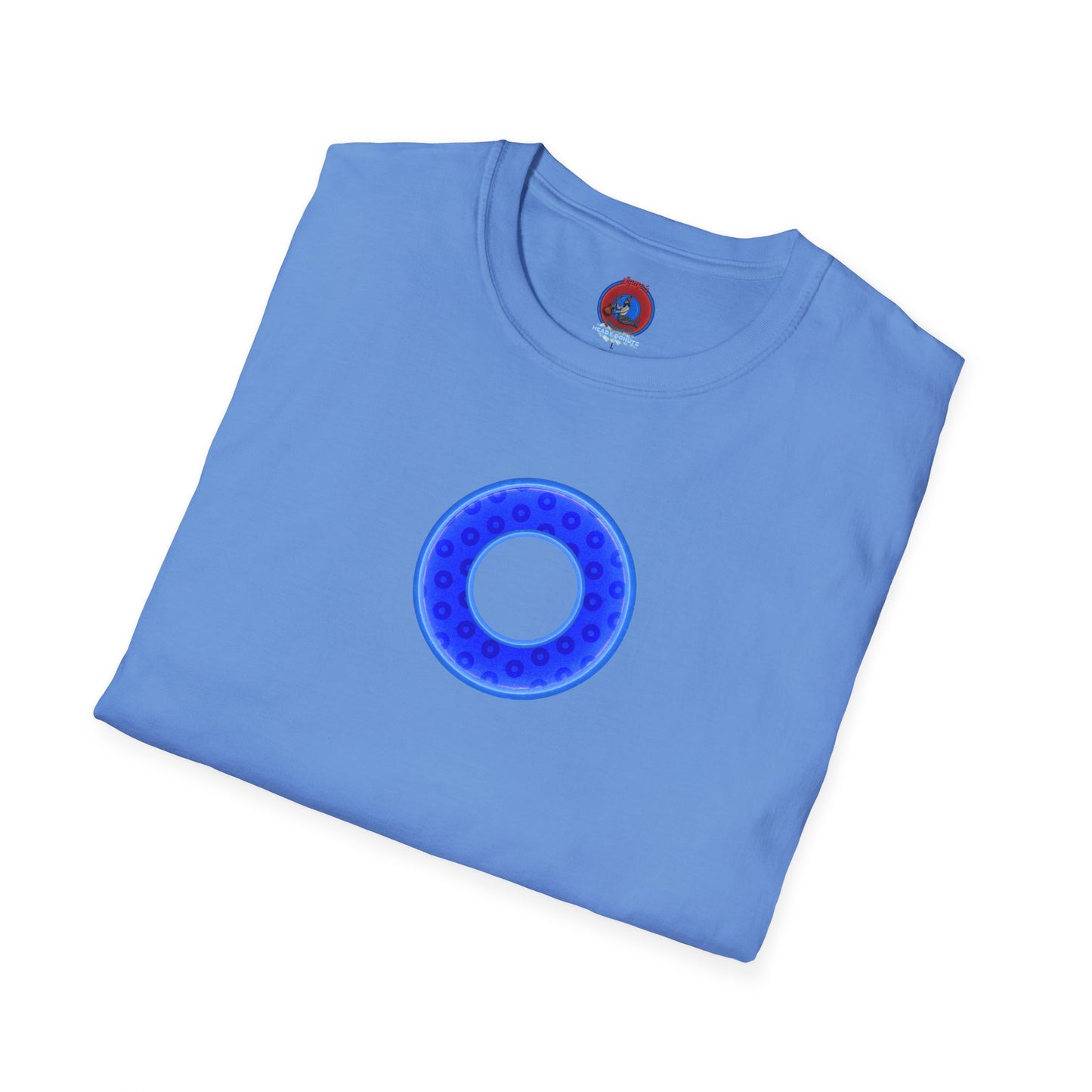 Plain Donuts/Unisex Soft-Style - "Plain Wide Mouthed Paradoxical Donuts" - bright blue/light blue blue donuts
