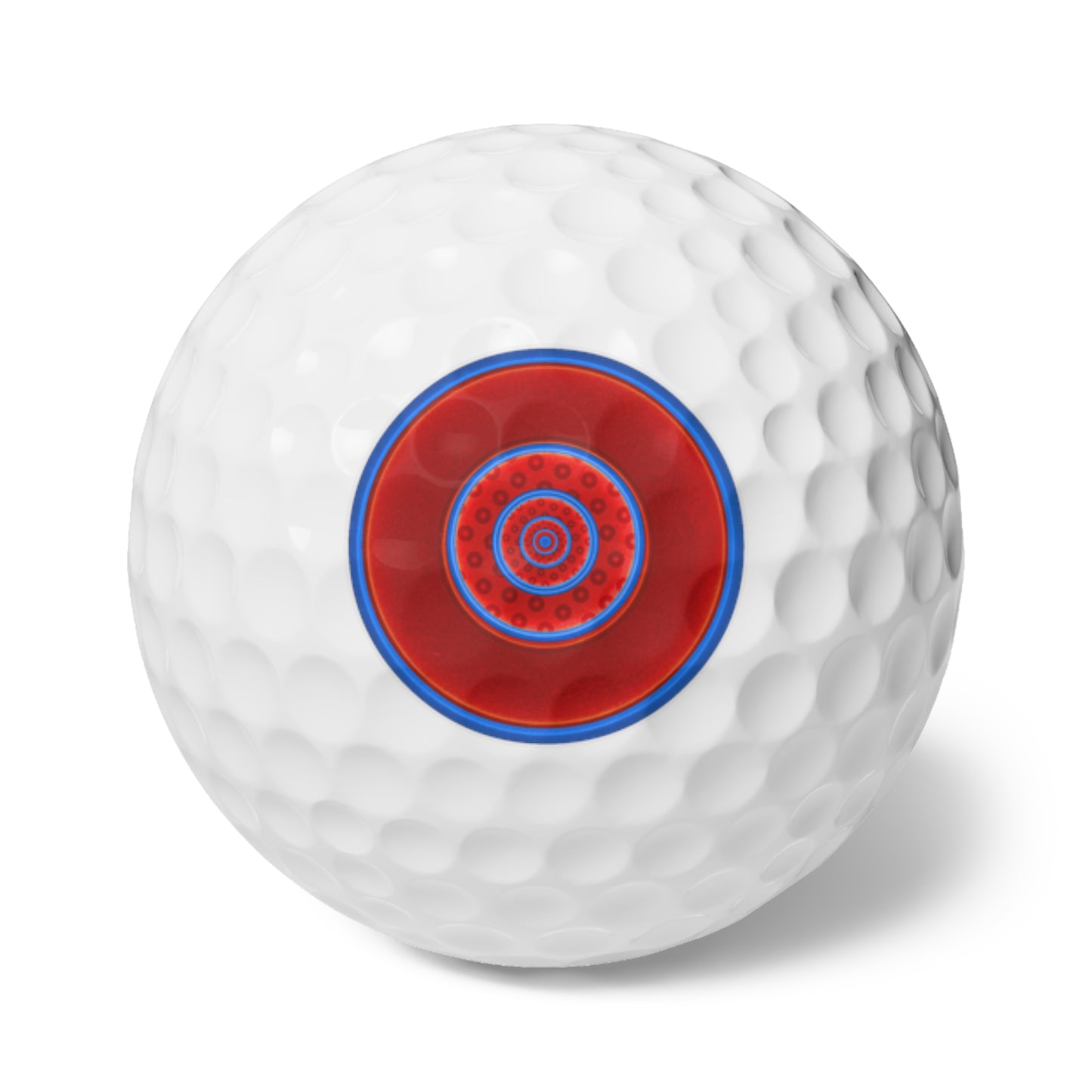 Lumpy Donut Golf Balls - 6-pack - "Plain/Abstract Donut" - red/blue vivid donut w/paradox donut tube
