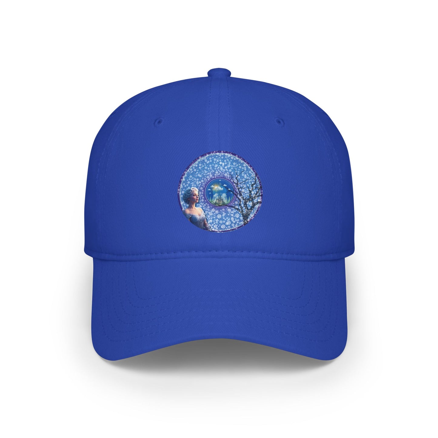Lumpy Donut Baseball Cap - "The Donut Cap Locked in Glaciers" - vivid blue/purple donut w/