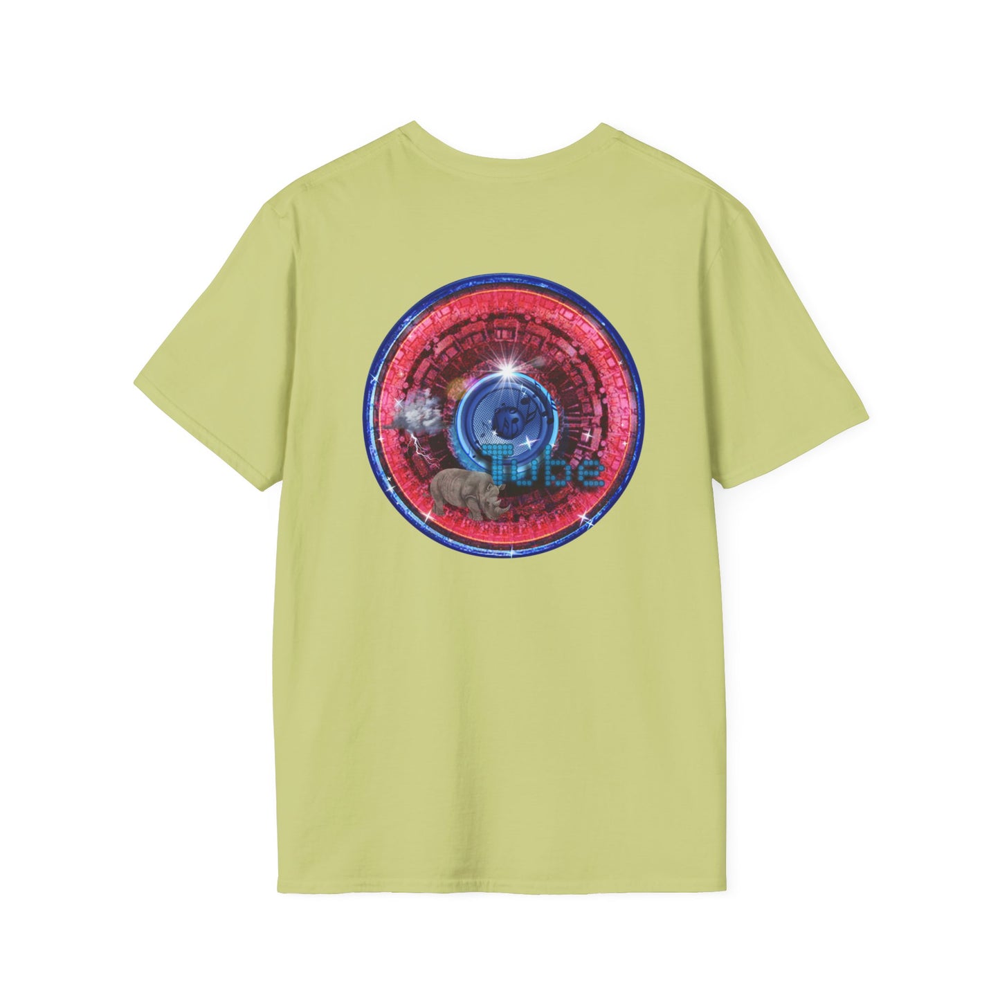 Classic Donut Tee - Unisex Soft-Style - "Rhinos Do Run From Thunder" - series 1.0  - variant 2 - red donut