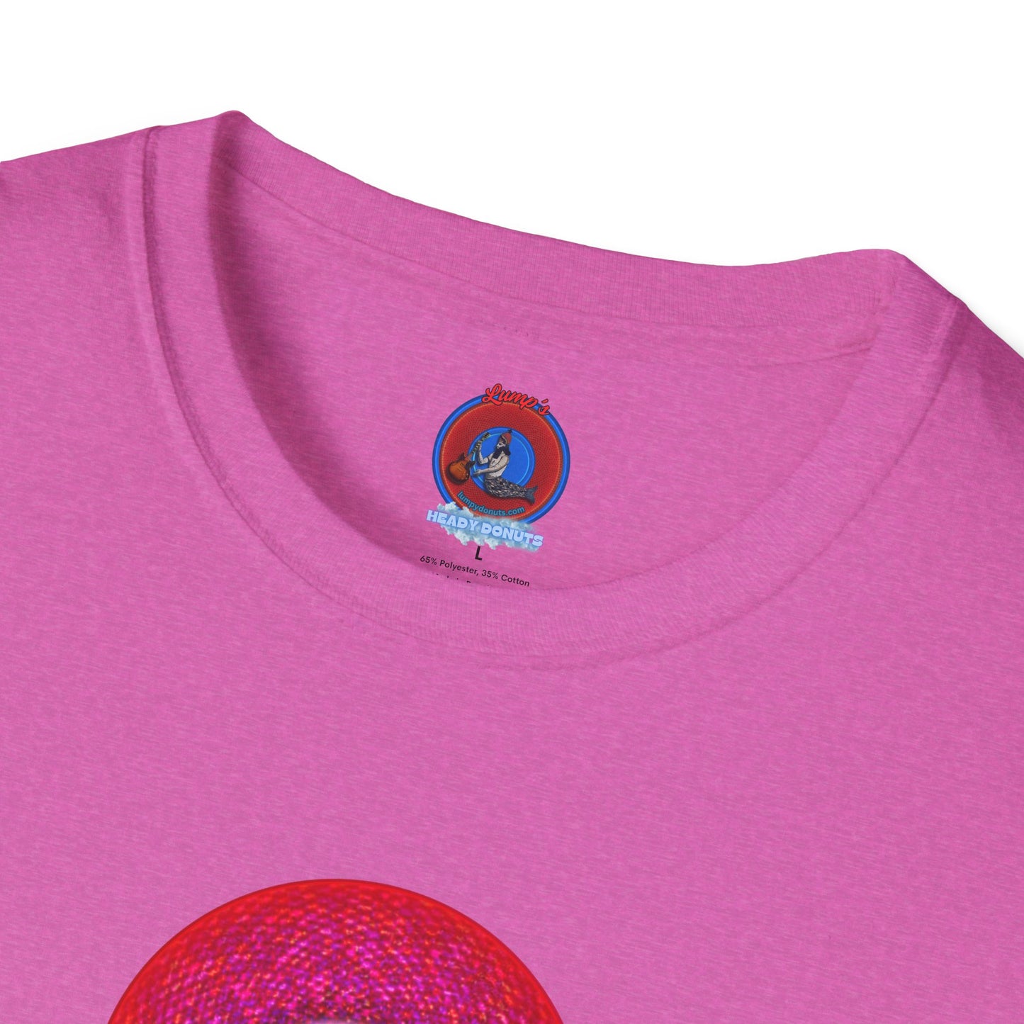 Classic Donut Tee - Unisex Soft-Style - "The Crystal Ballers Donut' - magenta pixilated donut