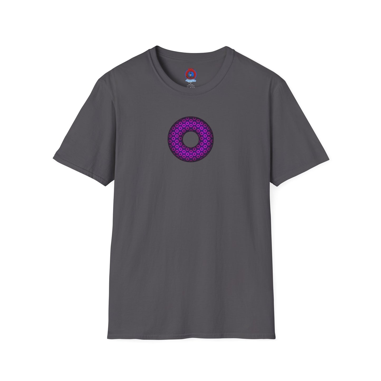 Plain Donuts/Unisex Soft-Style - "Plain Paradoxical Grided Donuts" - hot pink/purple donuts