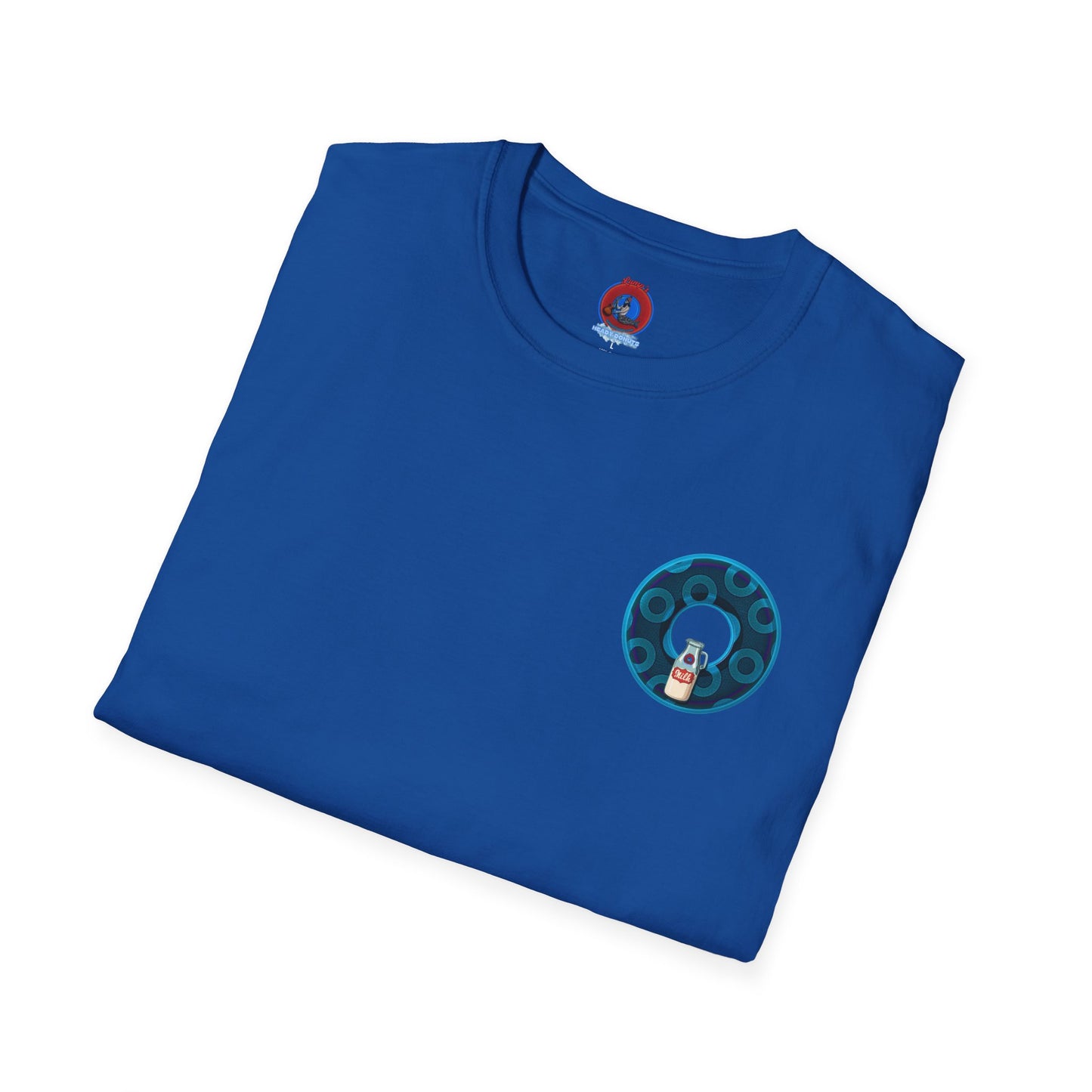 Classic Donut Tee - Unisex Soft-Style - "Wooked Cream - YEMSG Donut " - blue/teal rustic paradox donut - variant 7