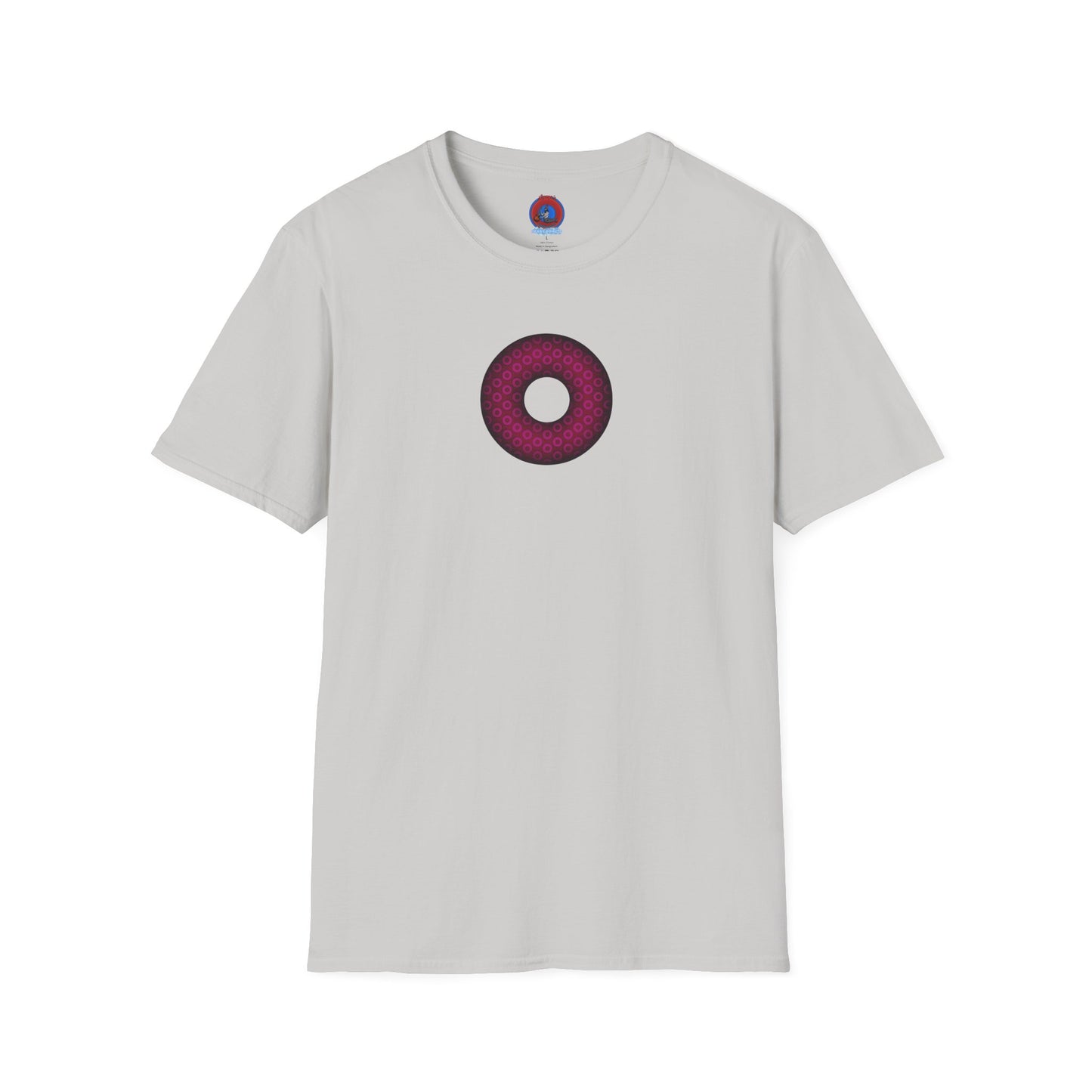 Plain Donuts/Unisex Soft-Style - "Plain Paradoxical Grided Donuts" - dark magenta/burgundy donuts
