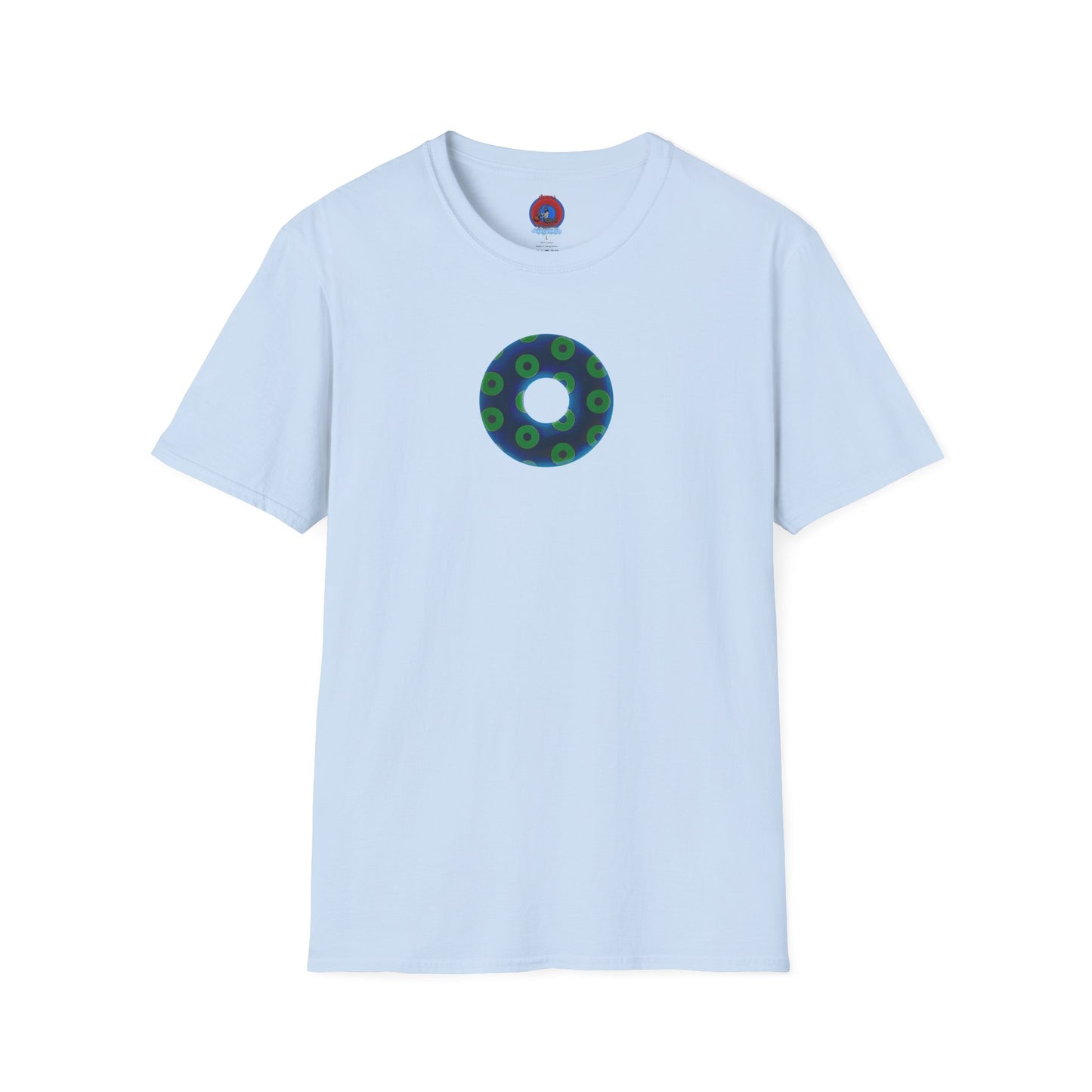 Plain Donuts/Unisex Soft-Style - "Plain Blimpy Paradoxical Donuts" - dark blue/lime green donuts