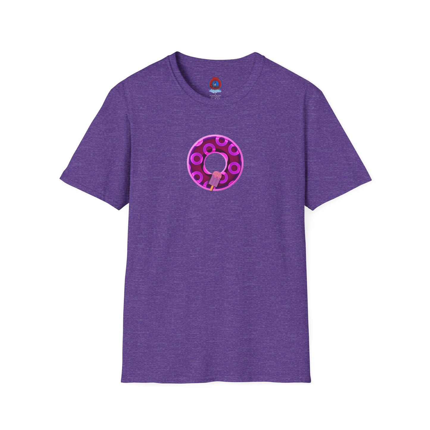 Classic Donut Tee - Unisex Soft-Style - "It's Ice Cream Popsicles - YEMSG Donut" - purple/magenta paradox donut - variant 1
