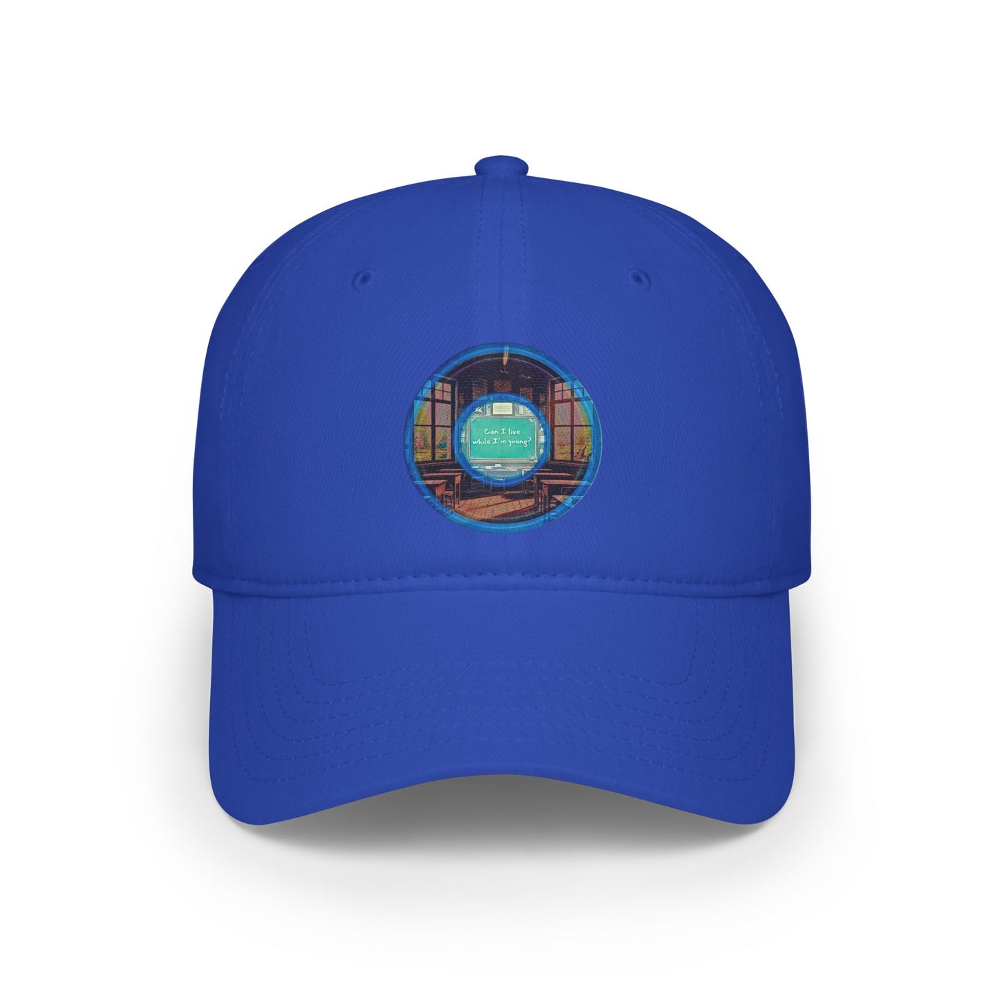 Lumpy Donut Baseball Cap - "Torturous Donut Cap " - red/blue pic donut w/