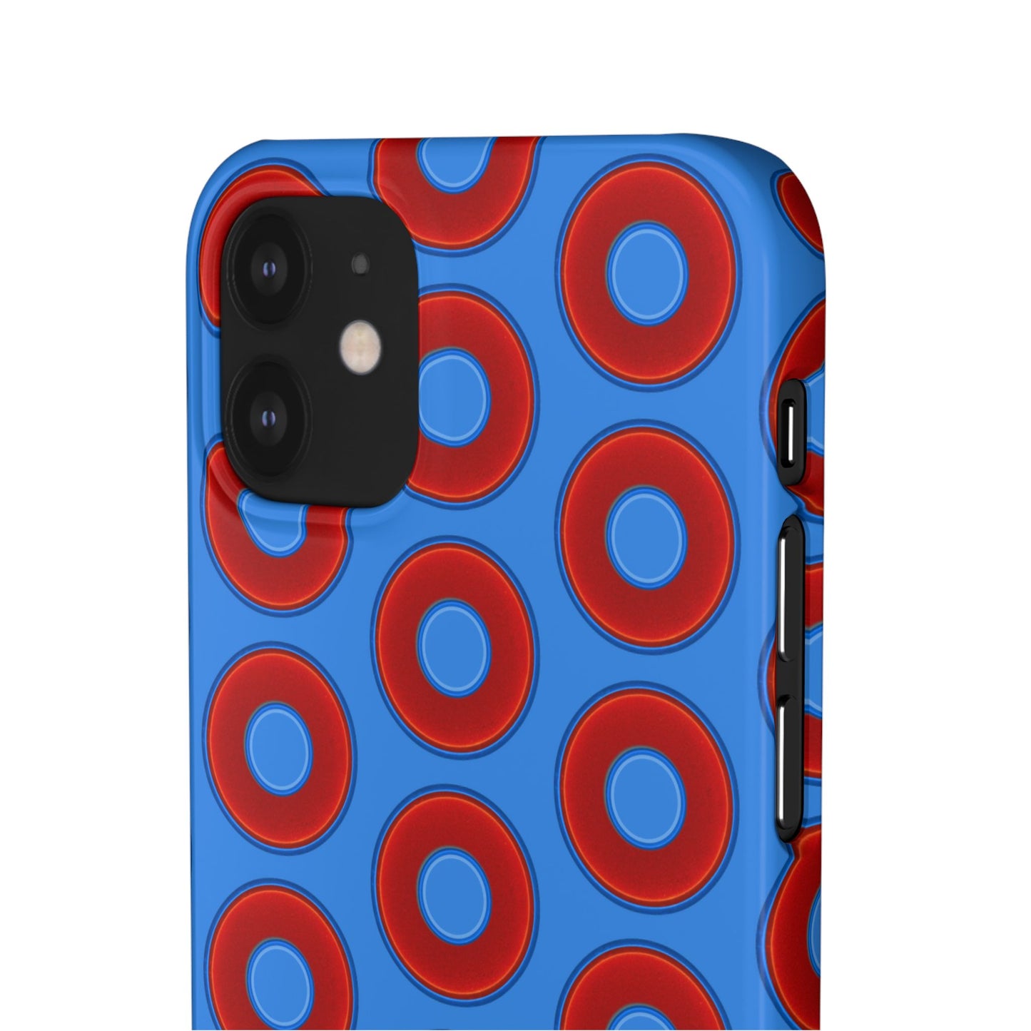 Lumpy Donut Snap Case - red vivid donut print w/light royal blue background