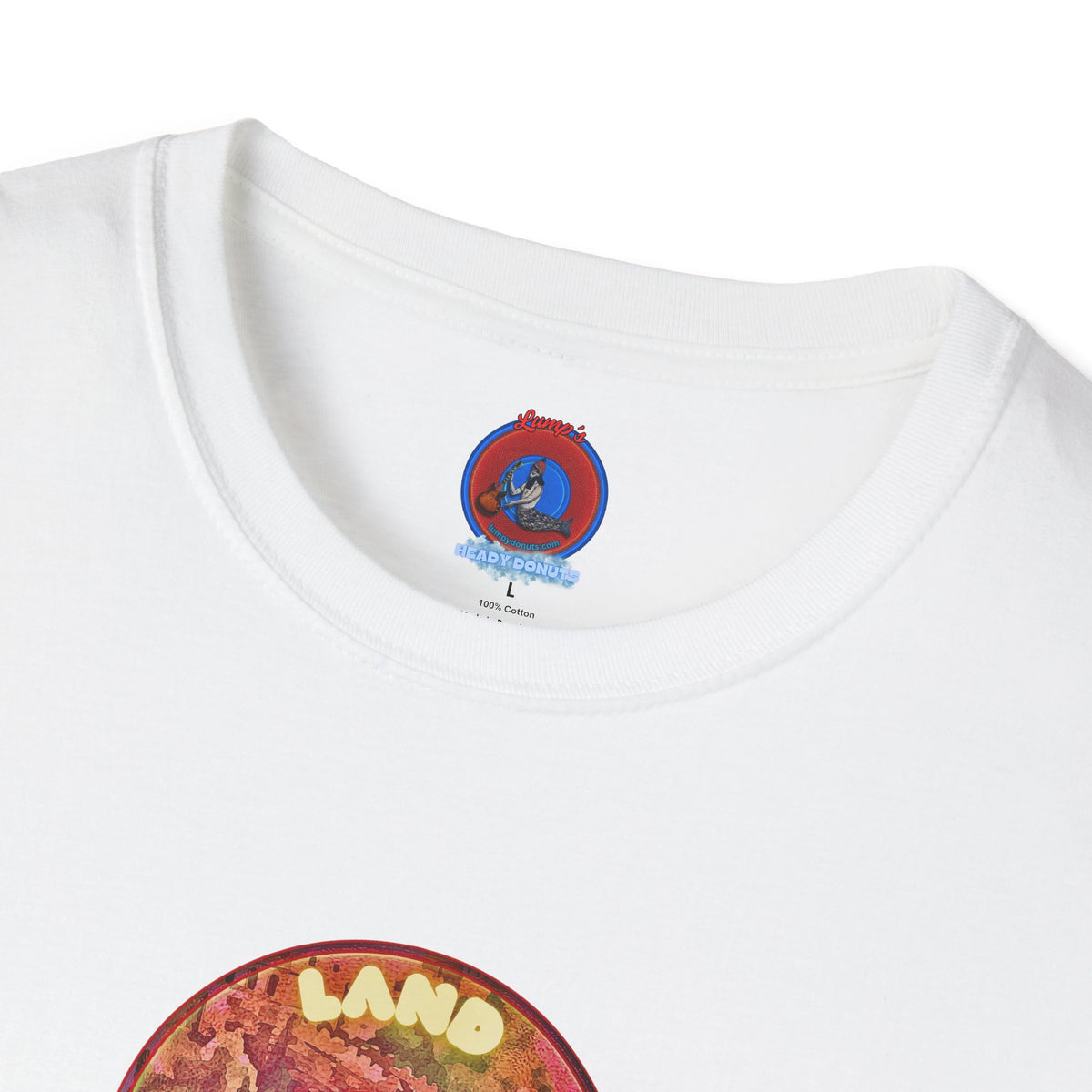 Classic Donut Tee - Unisex Soft-Style - "Donut made with Reforming Dough" - magenta/green donut