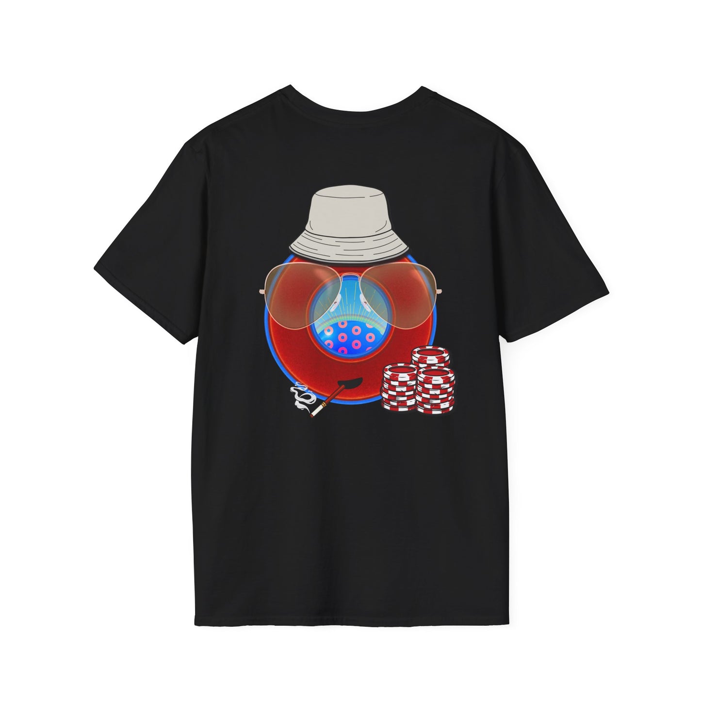 Classic Donut Tee - Unisex Soft-Style - "Gonzo Donut - Fear and Loathing in Gamehendge" - vivid red donut
