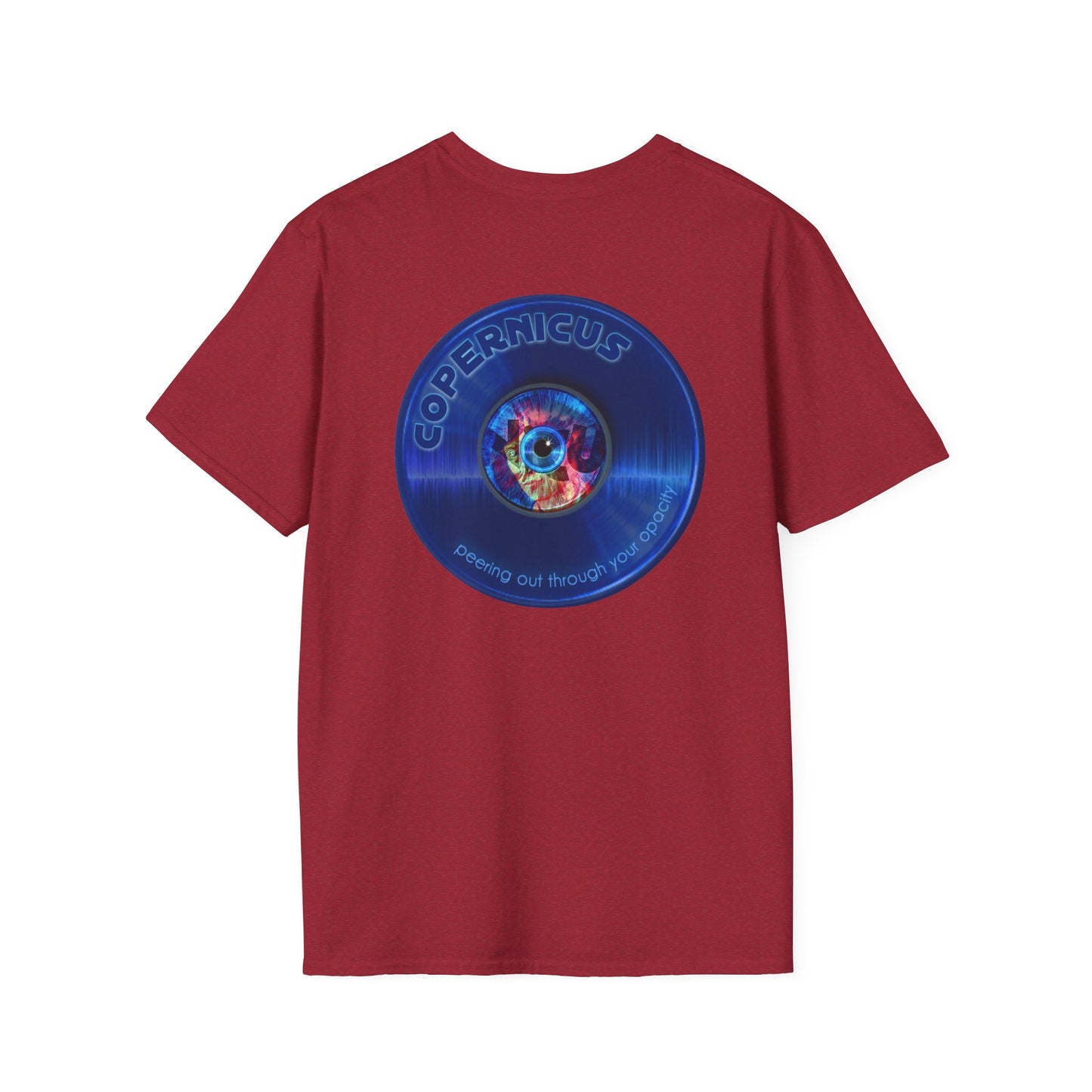 Classic Donut Tee - Unisex Soft-Style - "Drunken Copernicus" - series 1.0 - blue donut - variant 2