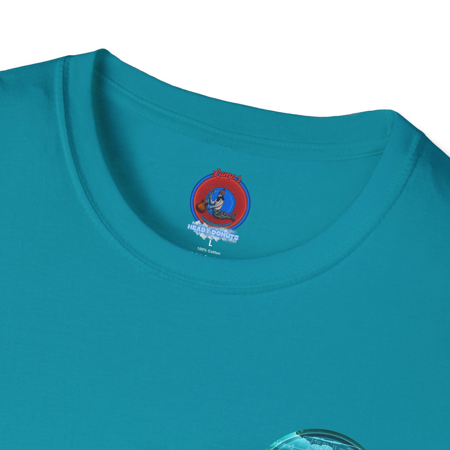 Classic Donut Tee - Unisex Soft-Style - "The Equating Donut " - series 1.0  - teal donut