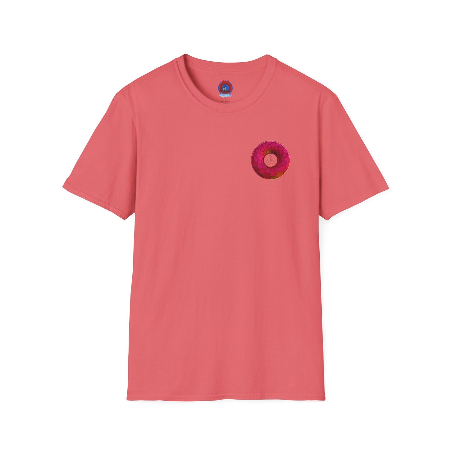 Classic Donut Tee - Unisex Soft-Style - "Dr. Albert Hofmann's Favorite Donut" - series 1.0  - variant 2 - magenta hexadonut