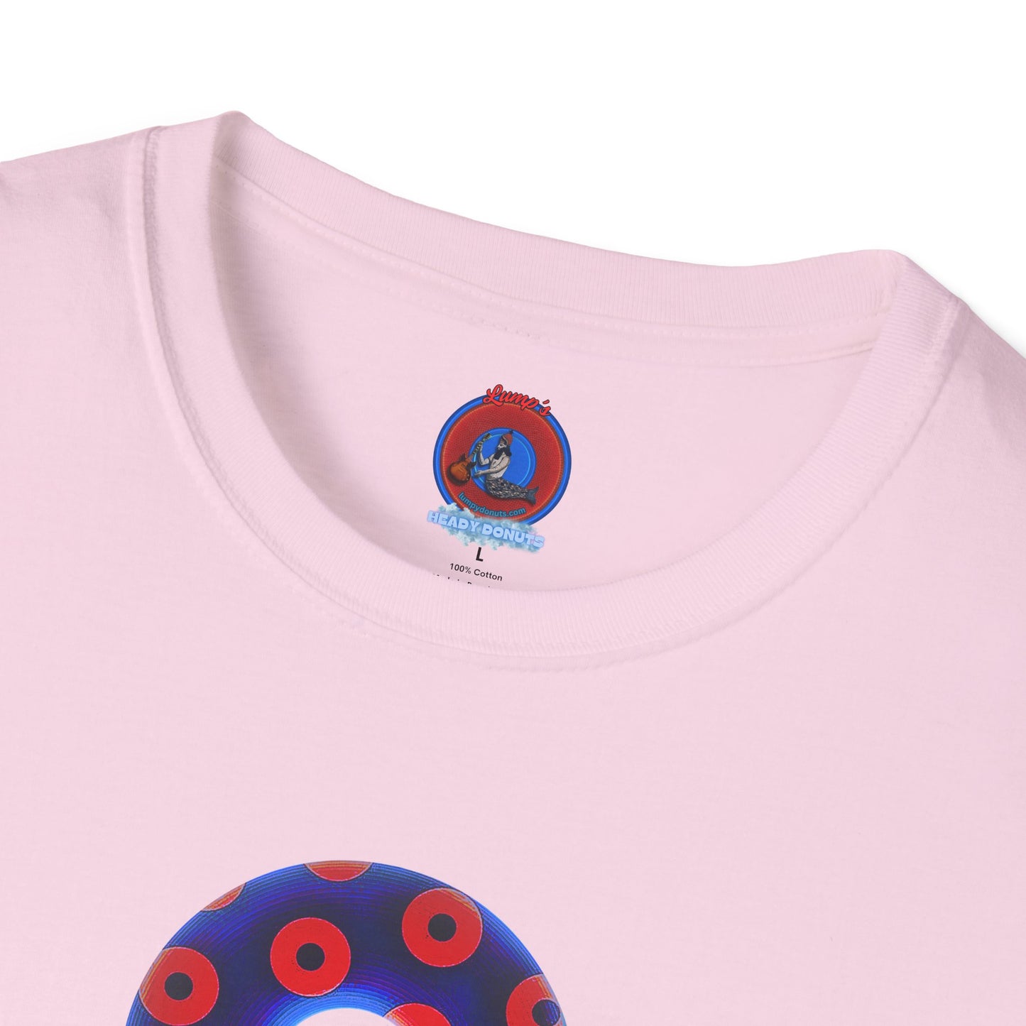Plain Donuts/Unisex Soft-Style - "Plain Blimpy Paradoxical Donuts" - vivid royal blue/red donuts