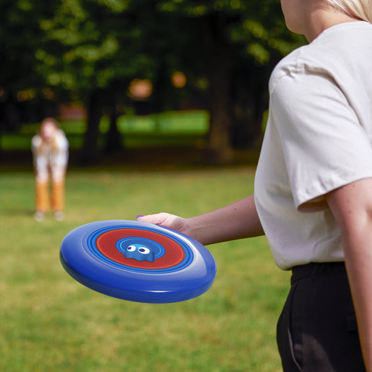 Lumpy Wham-O Donut Frisbee - "Story of the Donut Phrisbee" - red/royal blue