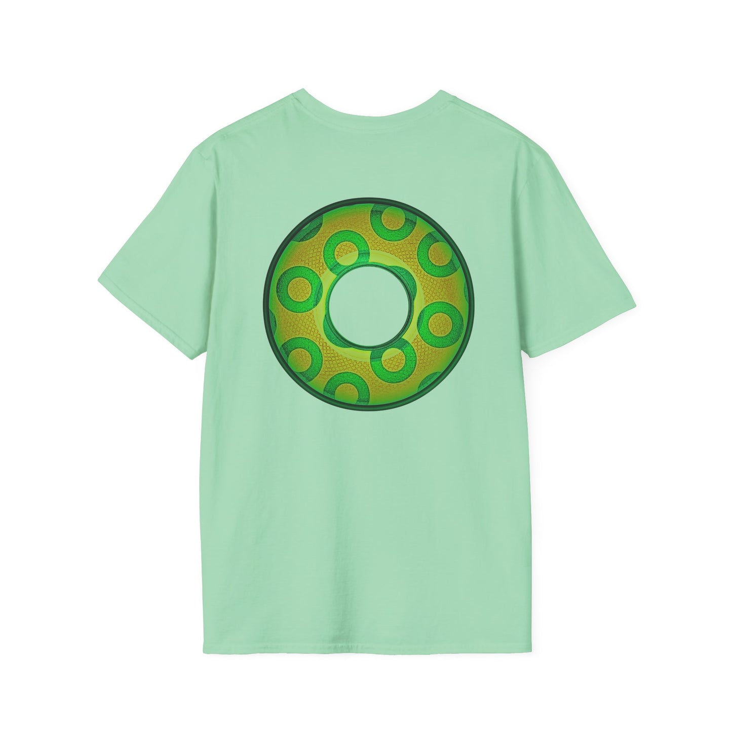 Plain Donuts/Unisex Soft-Style - "Plain Rustic Paradoxical Donuts" - gold/light green donuts