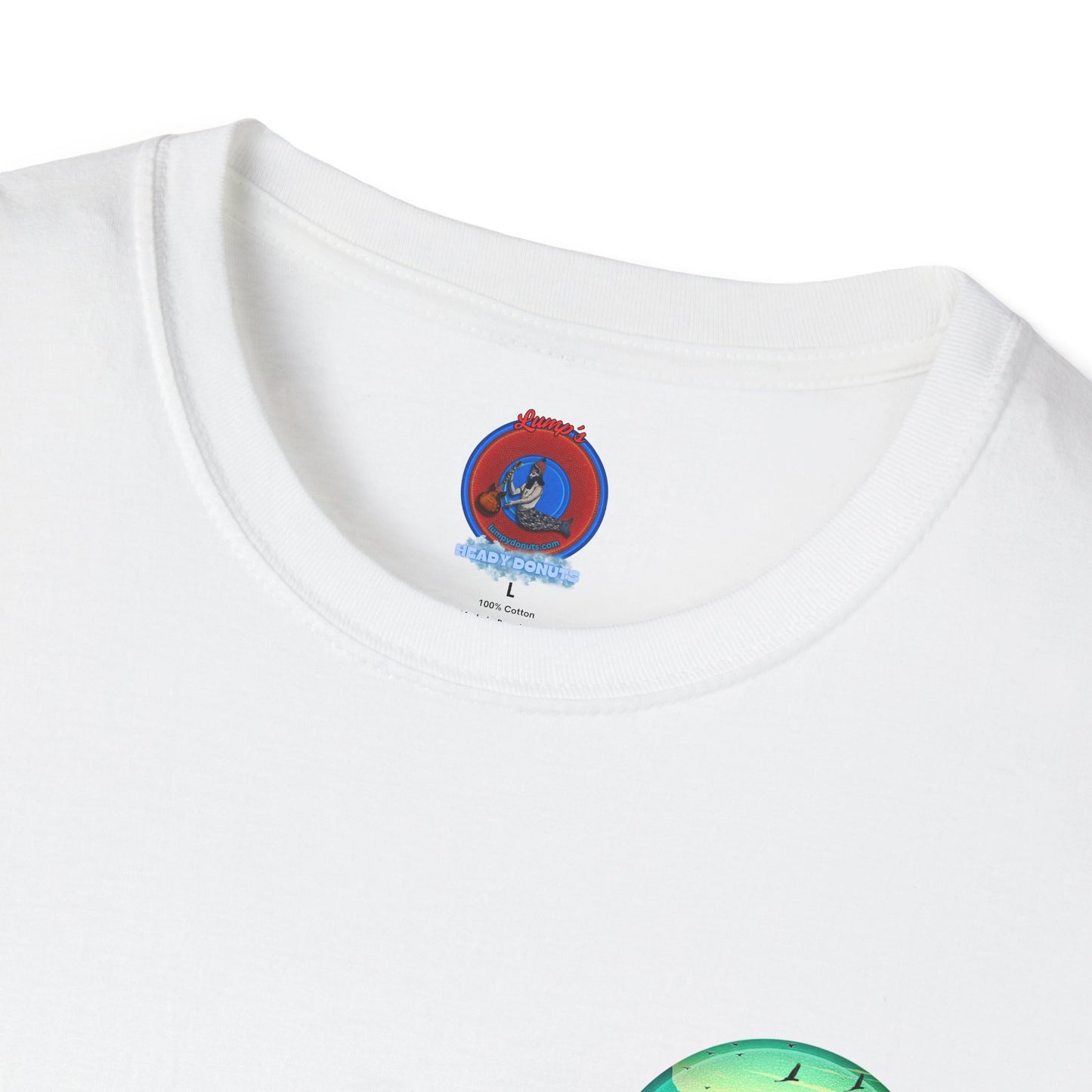 Classic Donut Tee - Unisex Soft-Style - "The Taboo(t) Donut" - green/picture donut