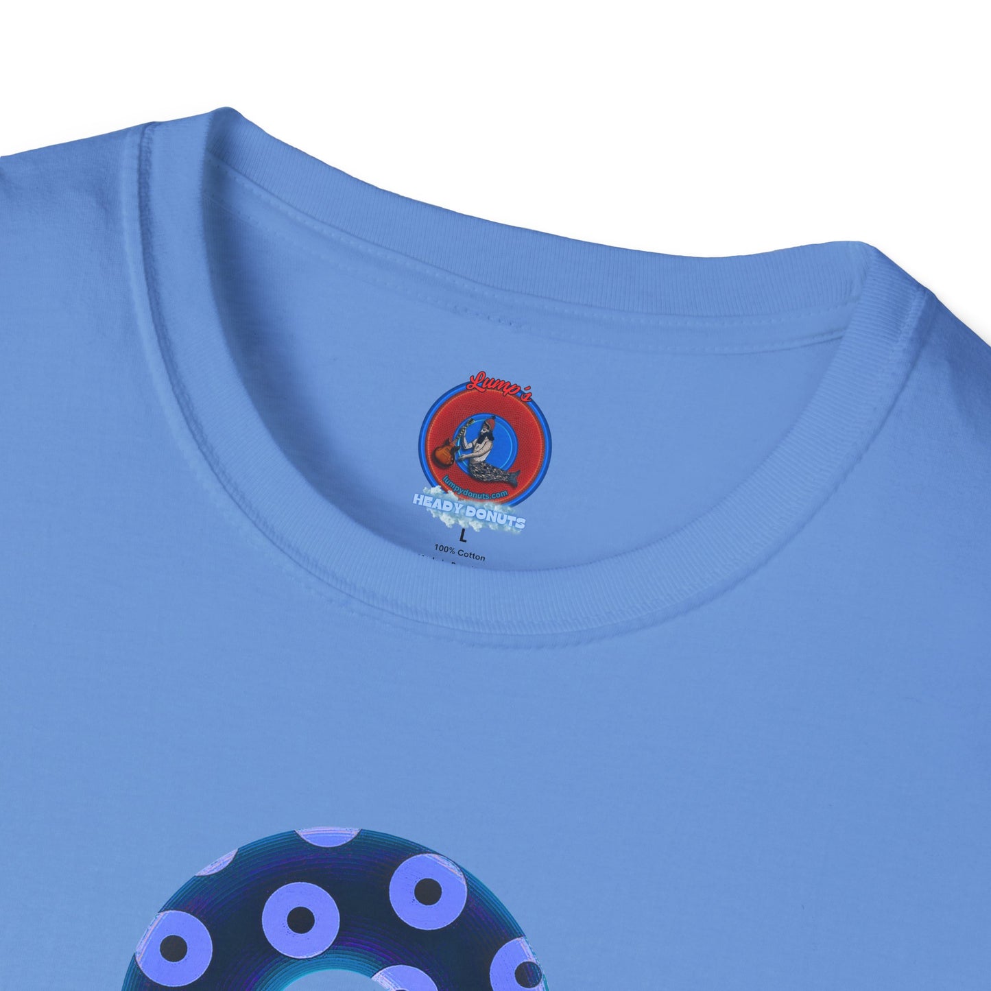Plain Donuts/Unisex Soft-Style - "Plain Blimpy Paradoxical Donuts" - dark blue/Caroline blue donuts