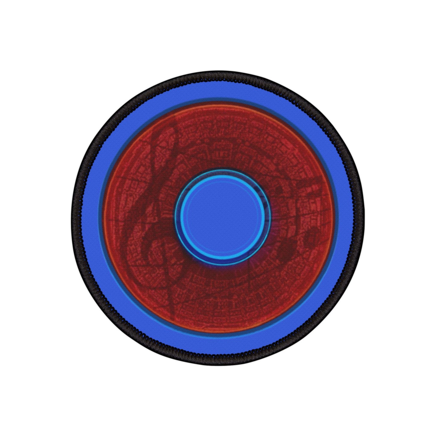 Iron-On Donut Patch - "Musically Inclined Donut" - perfect red tube donut w/hole