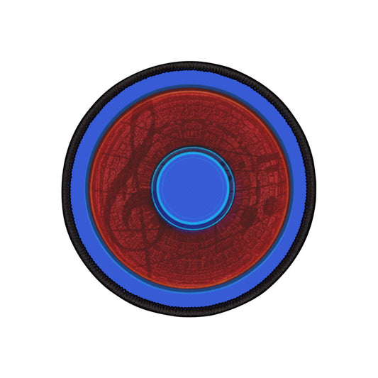 Iron-On Donut Patch - "Musically Inclined Donut" - perfect red tube donut w/hole