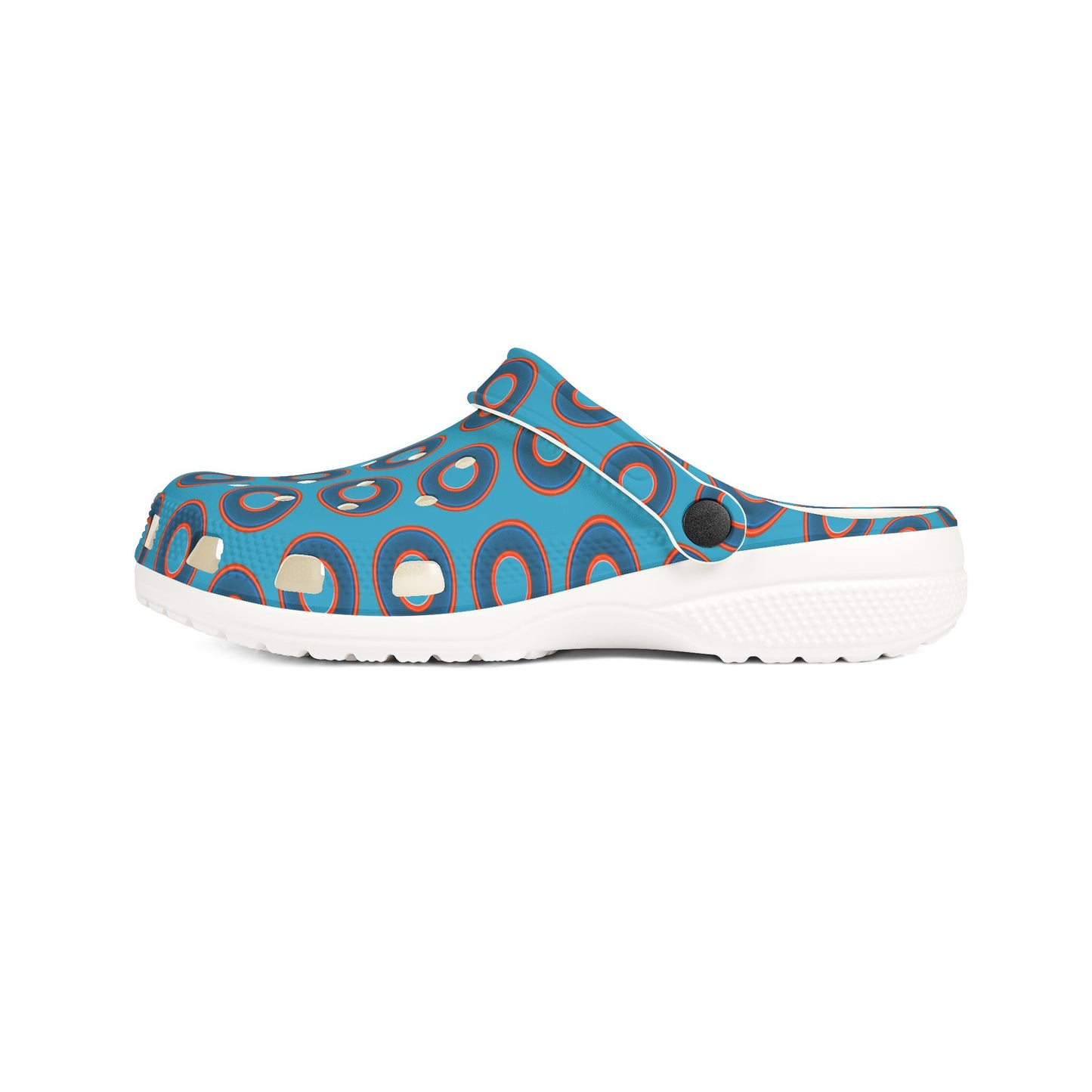 Spatchcocks - donut slip-on shoes - blue rustic donuts w/turquoise background [unisex]