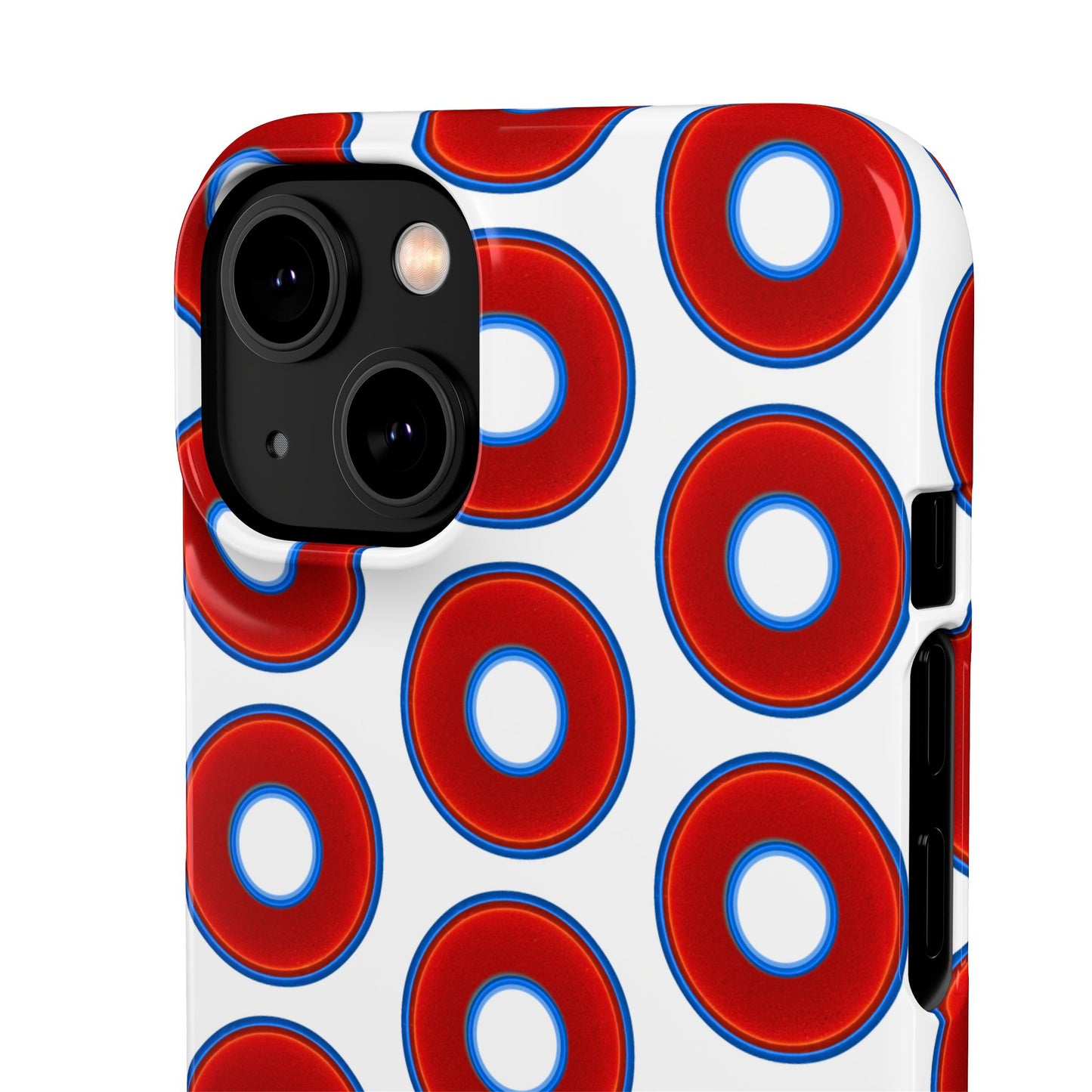 Lumpy Donut Snap Case - red vivid donut print w/white background