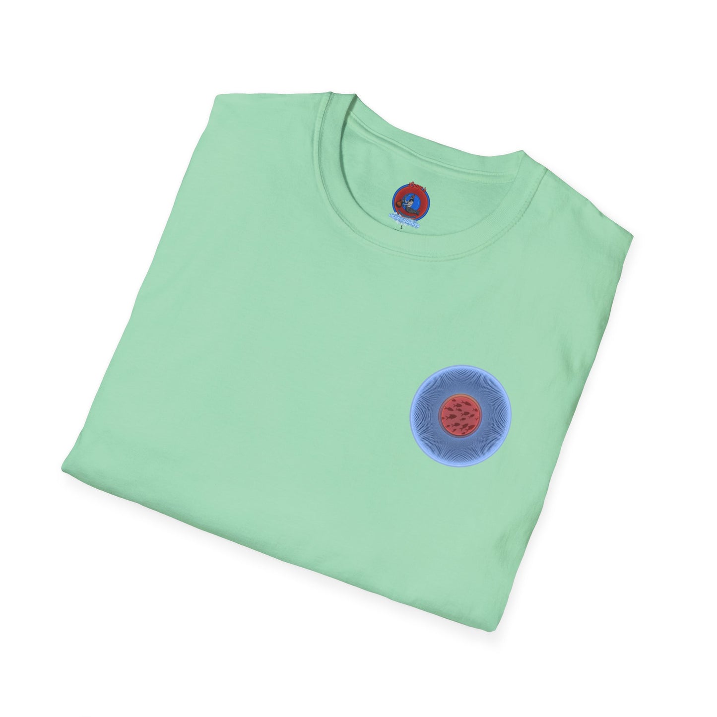Classic Donut Tee - Unisex Soft-Style - "Swimming By" - variant 2 - blue phatty donut - series 1.0