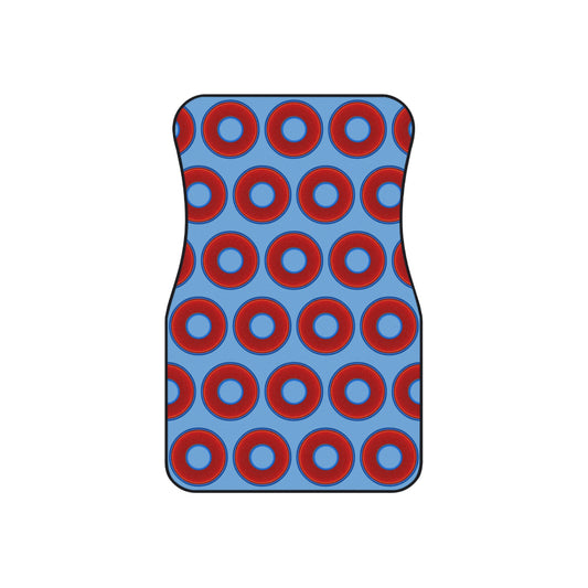 Contacted Car Mats - Set of 2/Front - vivid donut print w/light blue background