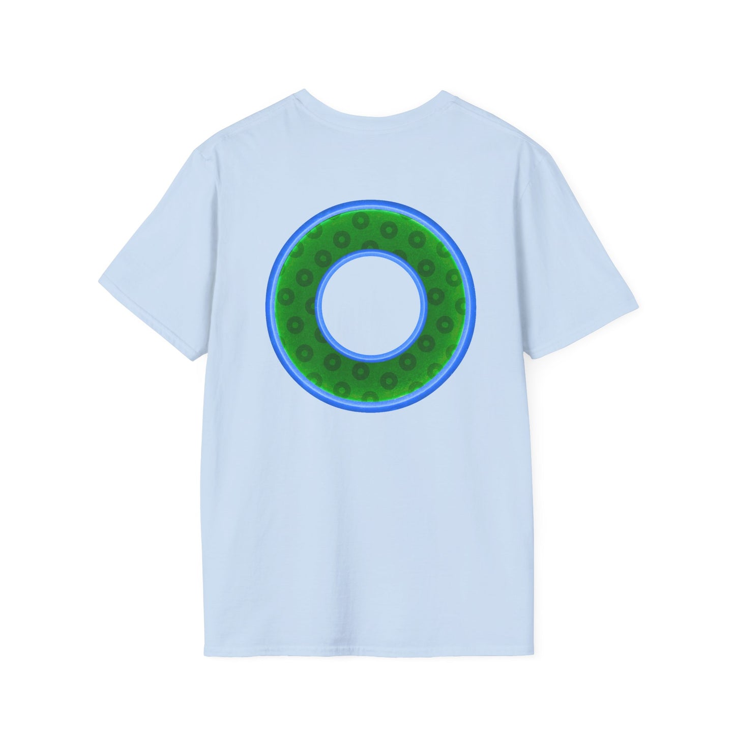 Plain Donuts/Unisex Soft-Style - "Plain Wide Mouthed Paradoxical Donuts" - green/light blue donuts