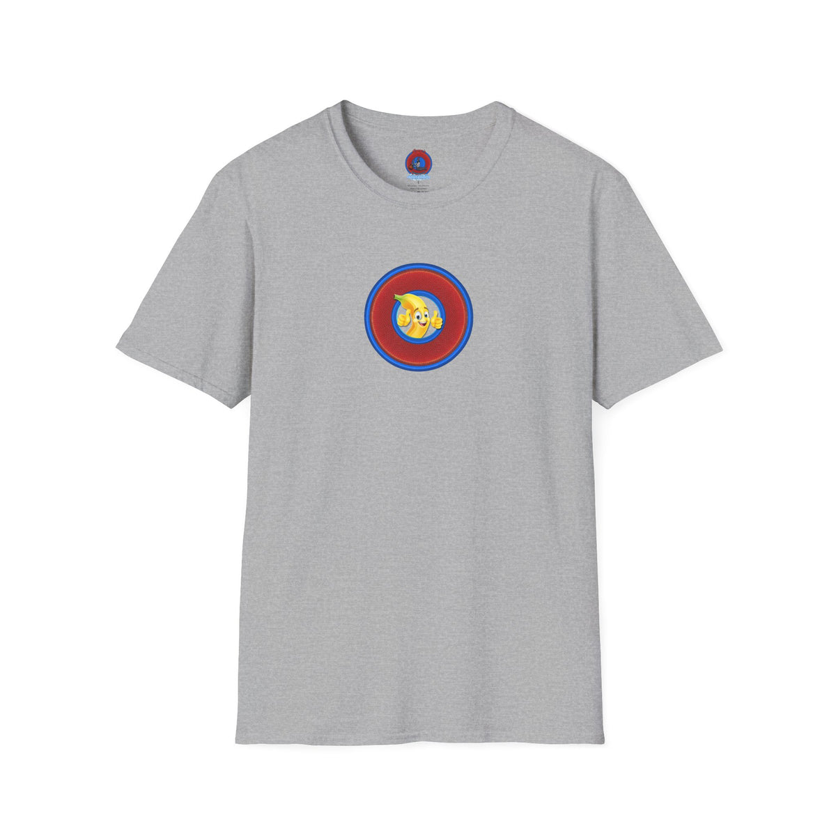 Classic Donut Tee - Unisex Soft-Style - "Dis sheet, it's bananas!" - series 1.0 - variant 6 - traditional red/blue donut