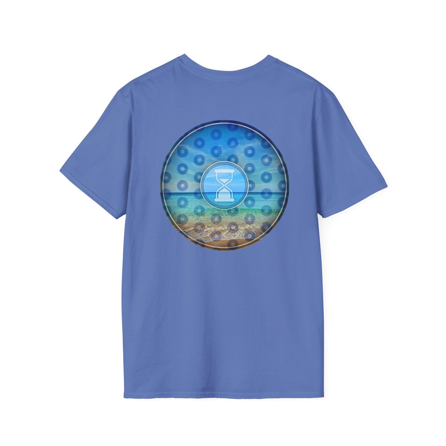 Classic Donut Tee - Unisex Soft-Style - "Still Loading Sand" - vivid blue paradoxical pic donut - variant 2