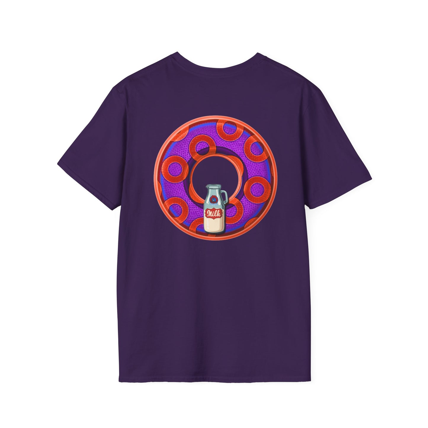 Classic Donut Tee - Unisex Soft-Style - "Wooked Cream - YEMSG Donut " -purple/red rustic paradox donut - variant 6