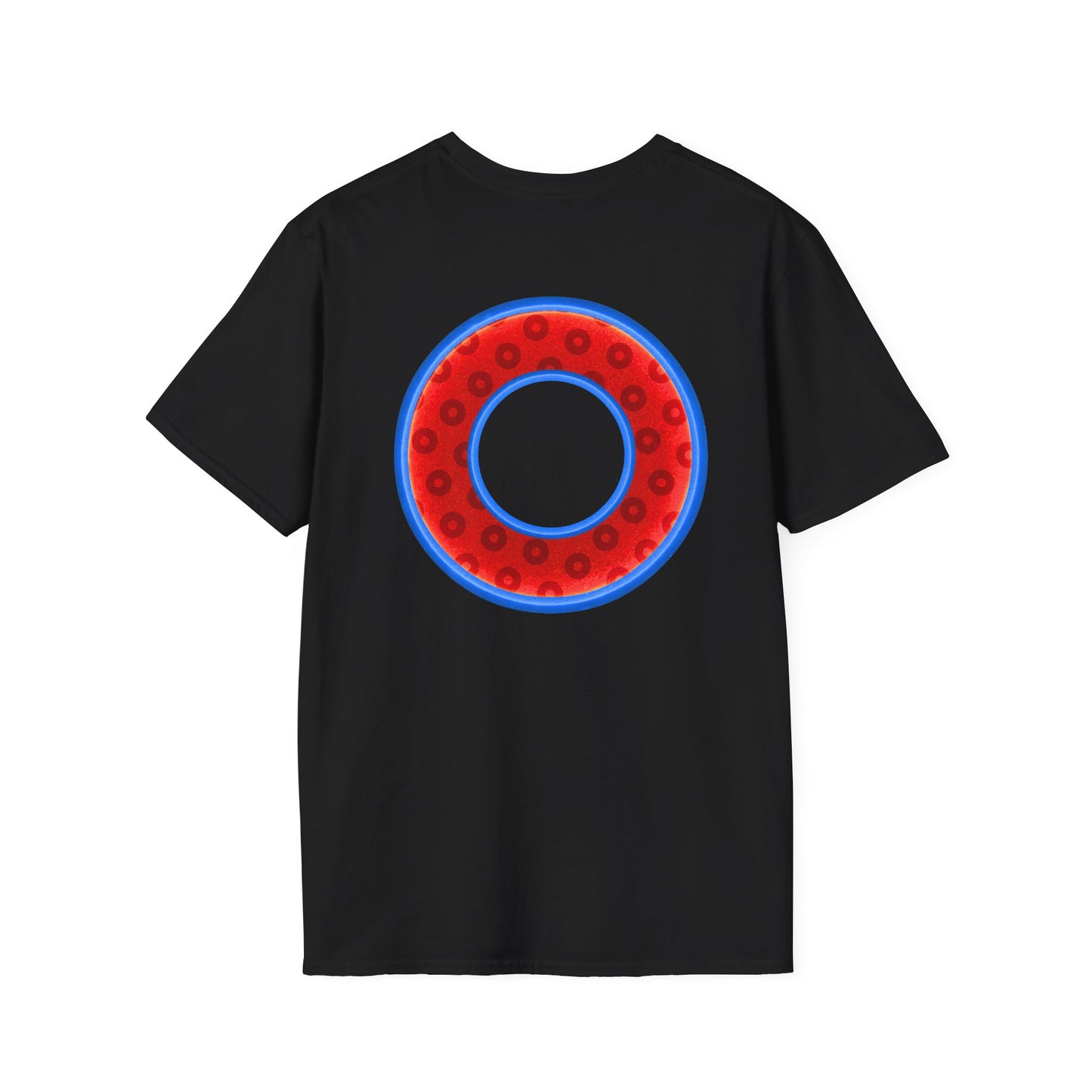 Plain Donuts/Unisex Soft-Style - "Plain Wide Mouthed Paradoxical Donuts" - red/medium royal blue donuts